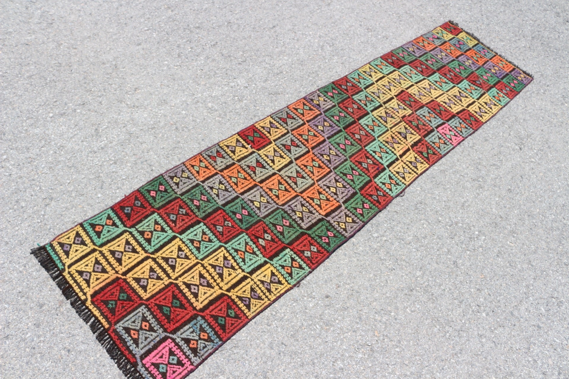 Koridor Halıları, 1.9x7.5 ft Yolluk Halısı, Yer Halıları, Türk Halısı, Oushak Halıları, Vintage Halı, Mutfak Halısı, Kilim, Doğal Halı, Sarı Yatak Odası Halısı