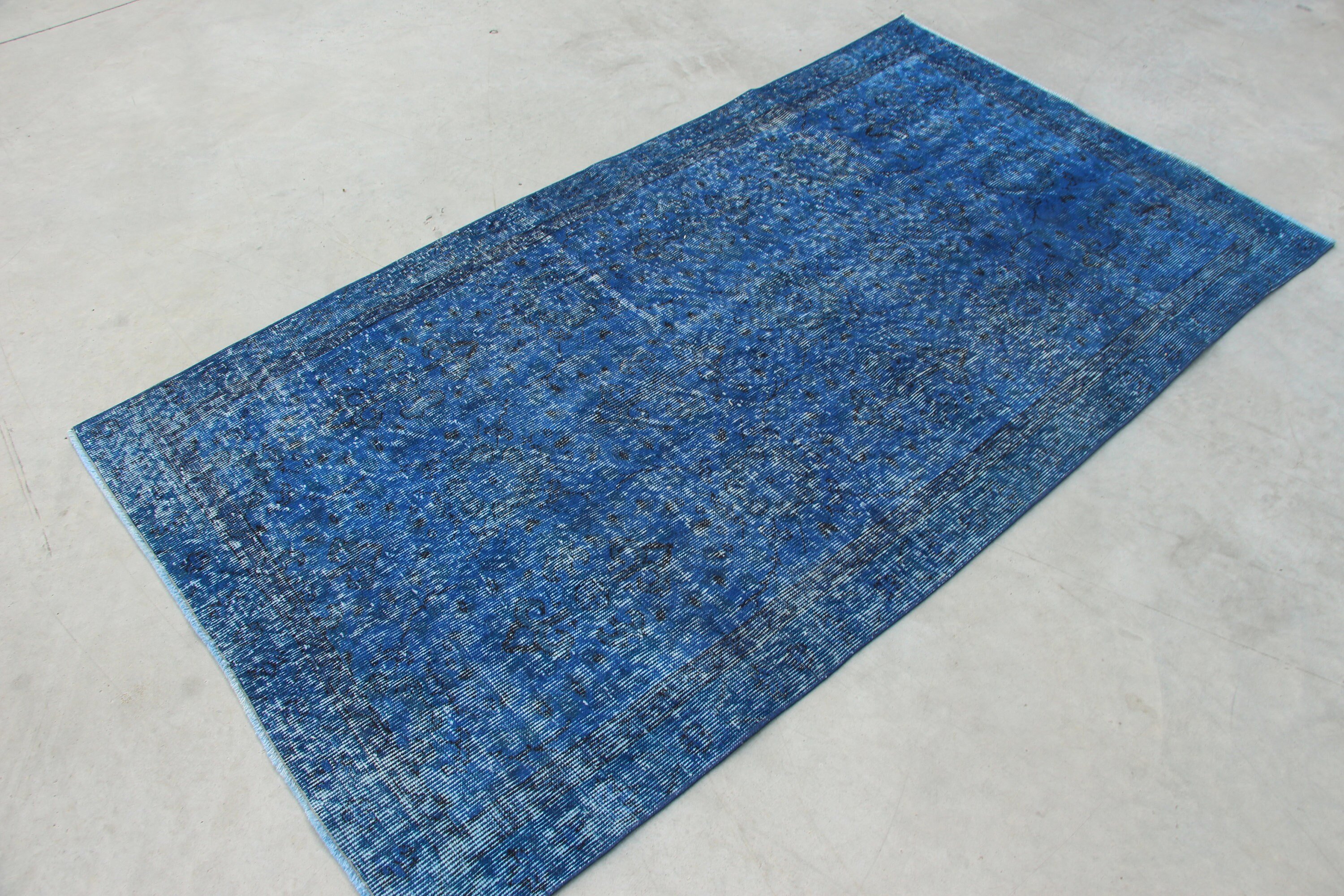 Turkish Rug, Rugs for Kitchen, Blue Moroccan Rug, Kitchen Rug, Antique Rugs, 3.6x6.6 ft Accent Rugs, Cool Rug, Nursery Rugs, Vintage Rug