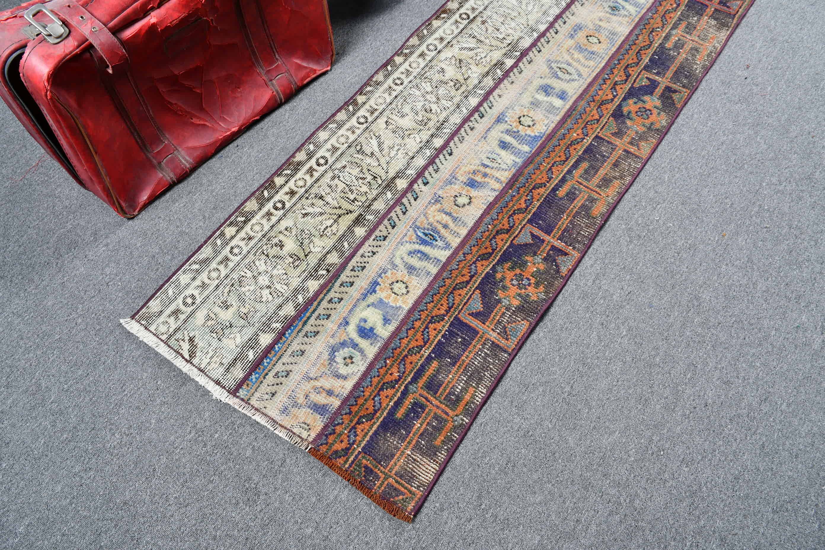2.2x6.6 ft Runner Rug, Cool Rug, Kitchen Rugs, Anatolian Rugs, Eclectic Rugs, Vintage Rug, Green Anatolian Rug, Turkish Rugs, Stair Rugs