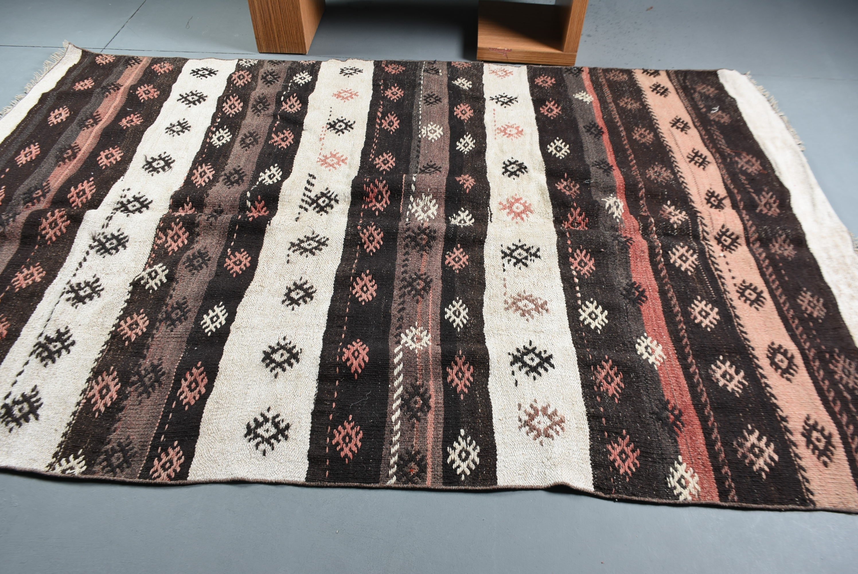 Oushak Halı, 5.8x9.3 ft Büyük Halılar, Bej Oryantal Halılar, Yün Halılar, Kilim, Türk Halıları, Boho Halıları, Salon Halıları, Yatak Odası Halısı, Vintage Halılar