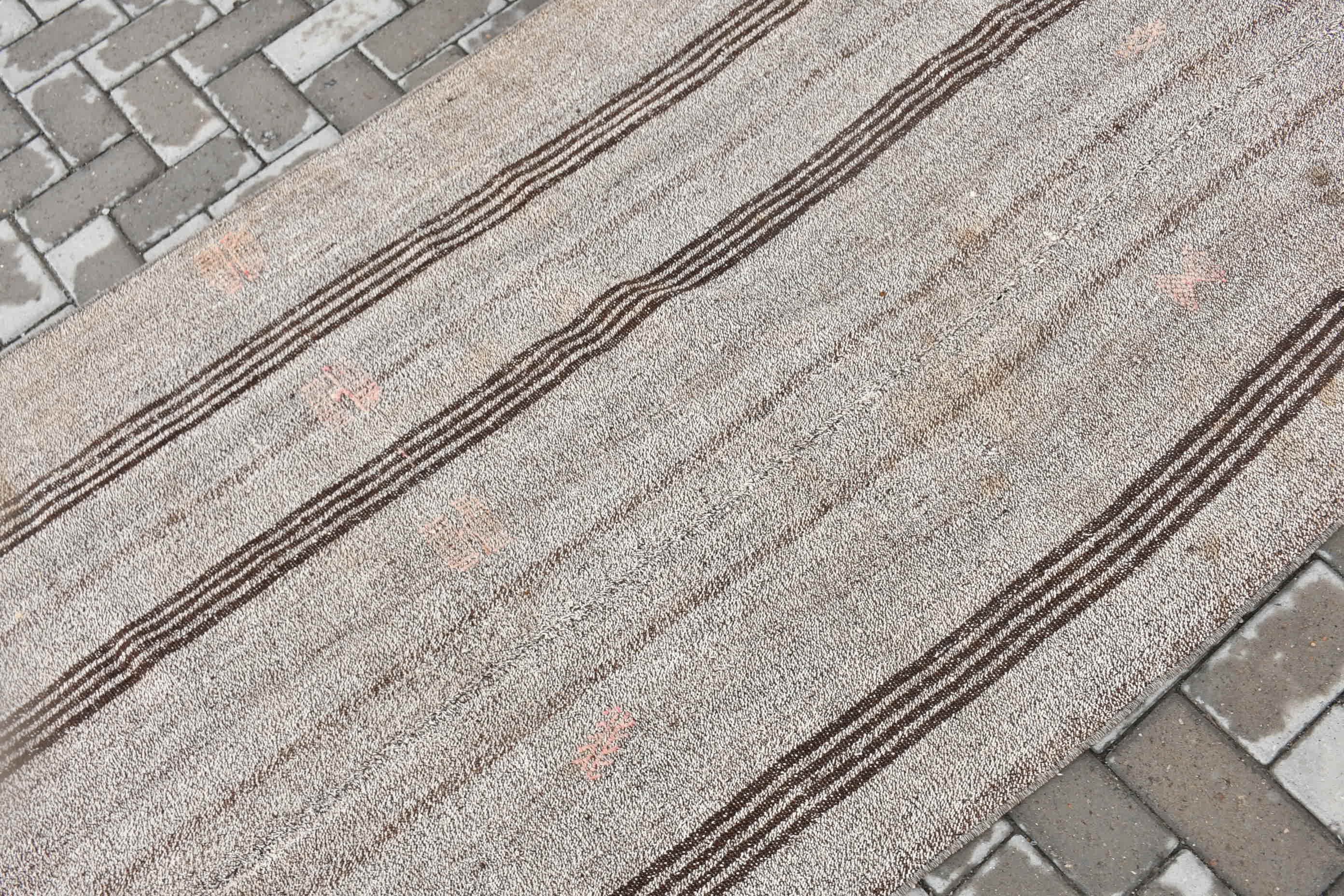 Türk Halıları, Yer Halıları, Gri Oushak Halıları, Kilim, El Dokuma Halıları, Vintage Halı, Çocuk Halısı, 3.8x7.9 ft Alan Halısı, Mutfak Halısı