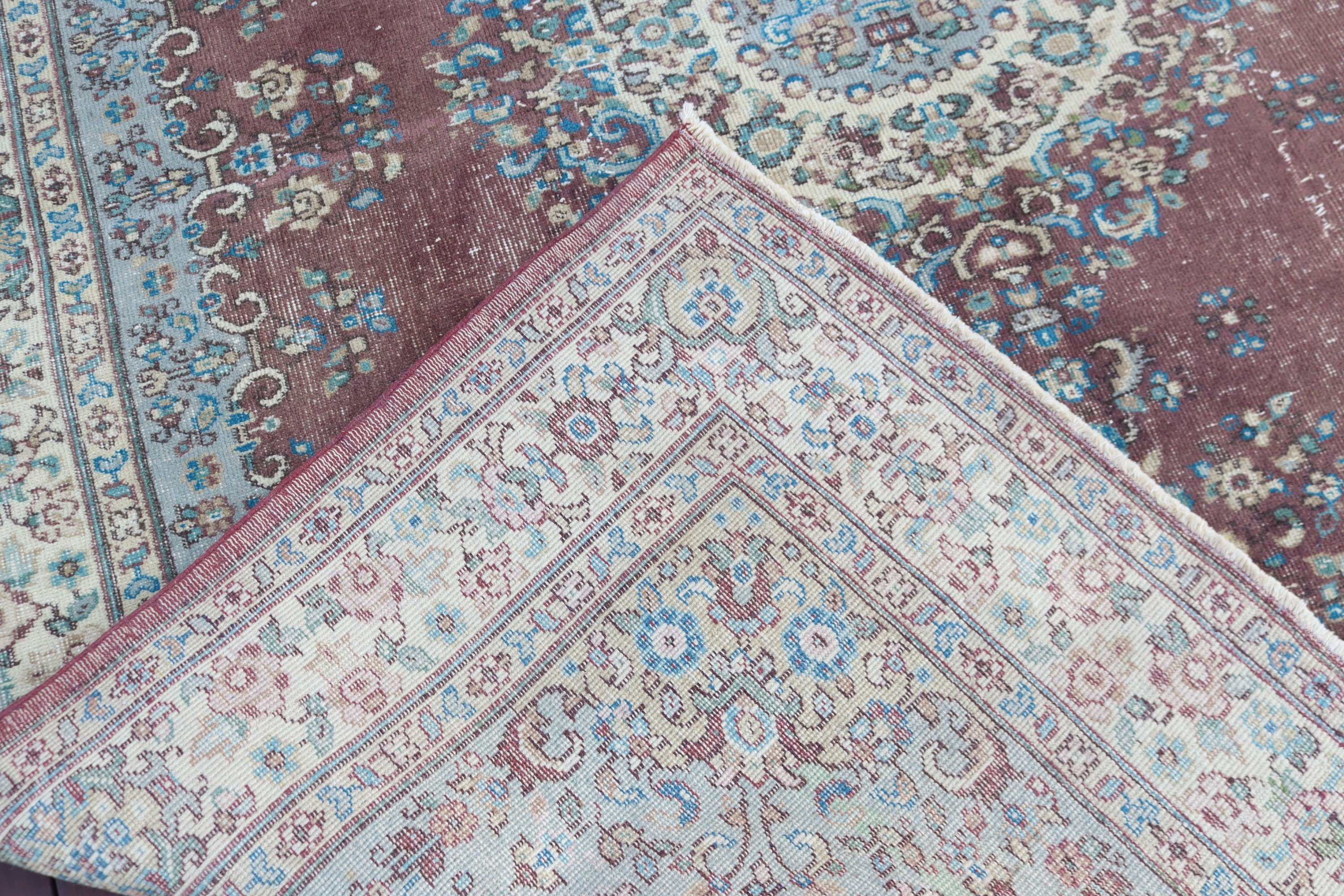 6,9x9,5 ft Büyük Halılar, Yemek Odası Halısı, Mor Soğuk Halı, Yatak Odası Halıları, Vintage Halılar, Türk Halıları, Geometrik Halı, Büyük Boho Halısı, Aztek Halısı