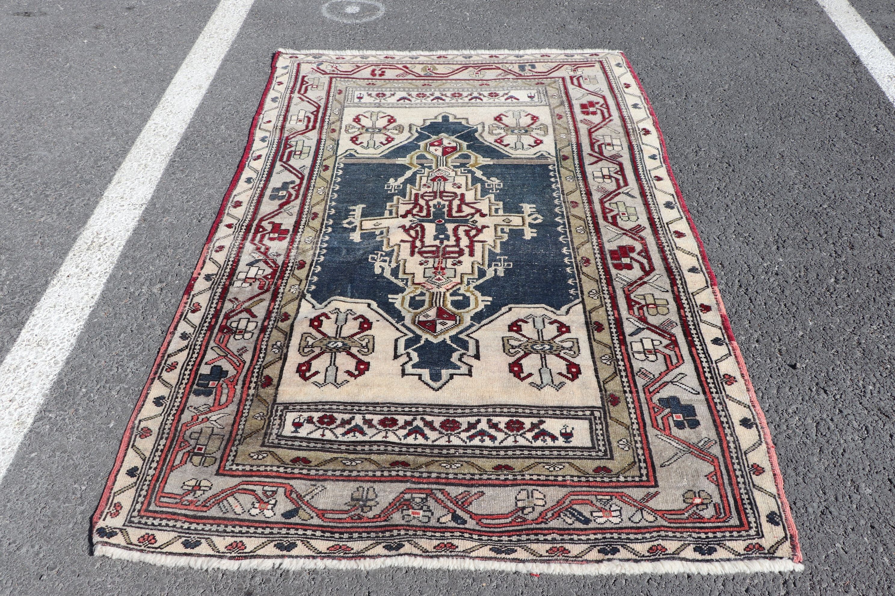 Mutfak Halıları, Bej Yün Halı, Mutfak Halısı, 4,3x6,4 ft Alan Halıları, Ev Dekorasyonu Halısı, Kabile Halısı, Türk Halısı, Anadolu Halısı, Vintage Halılar