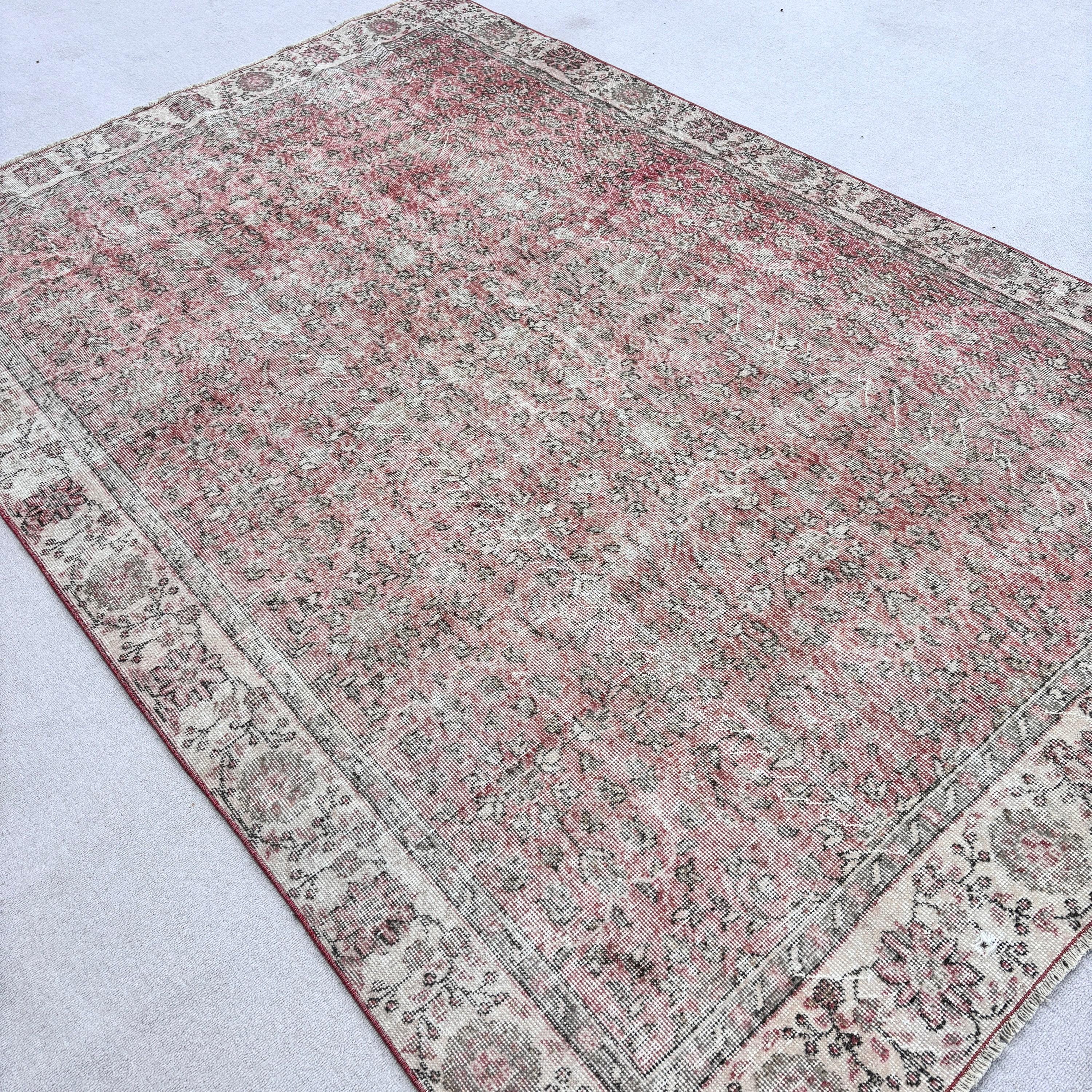 Turkish Rug, Large Vintage Rug, Boho Rugs, 6x9.3 ft Large Rug, Beige Kitchen Rugs, Vintage Rugs, Floor Rugs, Living Room Rugs, Cool Rugs