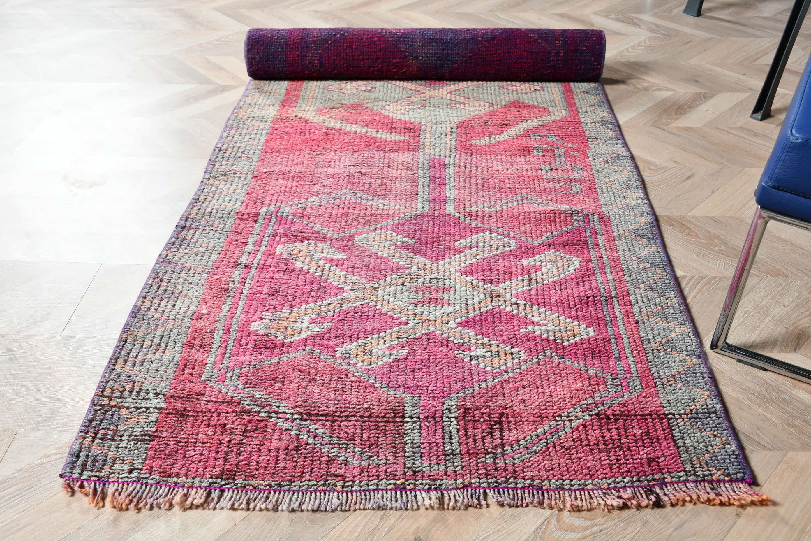 Corridor Rug, Floor Rug, Pink Anatolian Rug, Turkish Rugs, Rugs for Hallway, Boho Rugs, 2.9x9.2 ft Runner Rugs, Vintage Rug