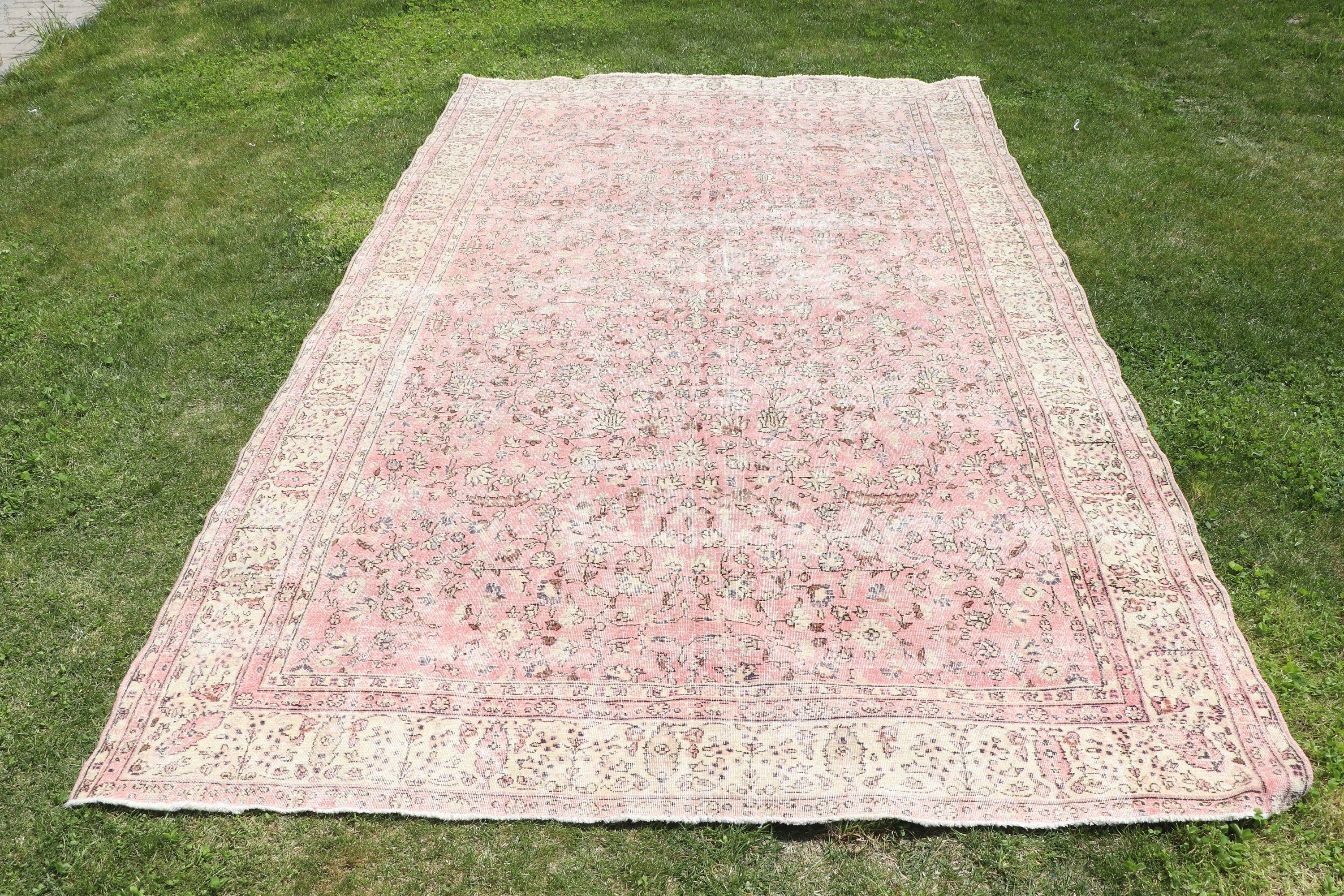 Boho Halı, 5.9x10 ft Büyük Halılar, Yemek Odası Halıları, Bej Nötr Halılar, Oushak Halıları, Türk Halısı, Yatak Odası Halıları, Yatak Odası Halıları, Vintage Halı