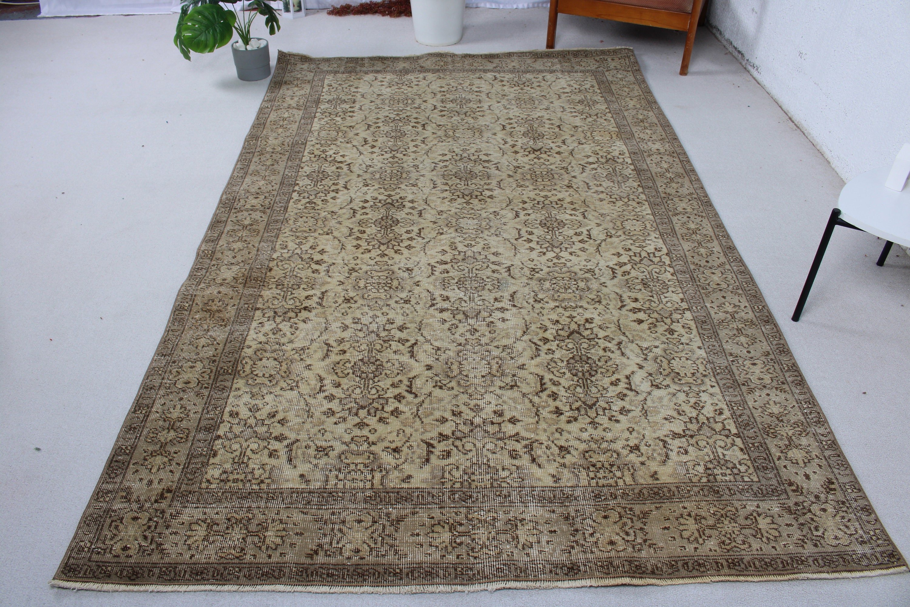 Yatak Odası Halısı, Bej Düz Dokuma Halı, Oturma Odası Halıları, Türk Halısı, Ev Dekor Halısı, 5.5x8.8 ft Büyük Halı, Vintage Halı, Oturma Odası Halısı