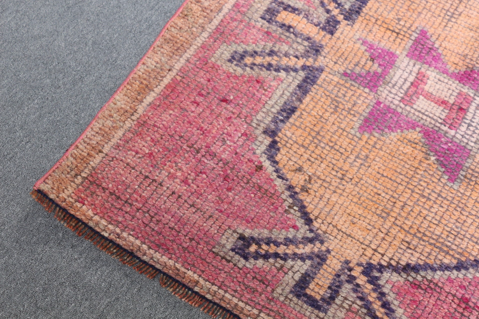 2.9x9.4 ft Runner Rug, Antique Rugs, Hallway Rugs, Oushak Rug, Vintage Rug, Rugs for Hallway, Pink Oushak Rug, Turkish Rugs, Corridor Rugs