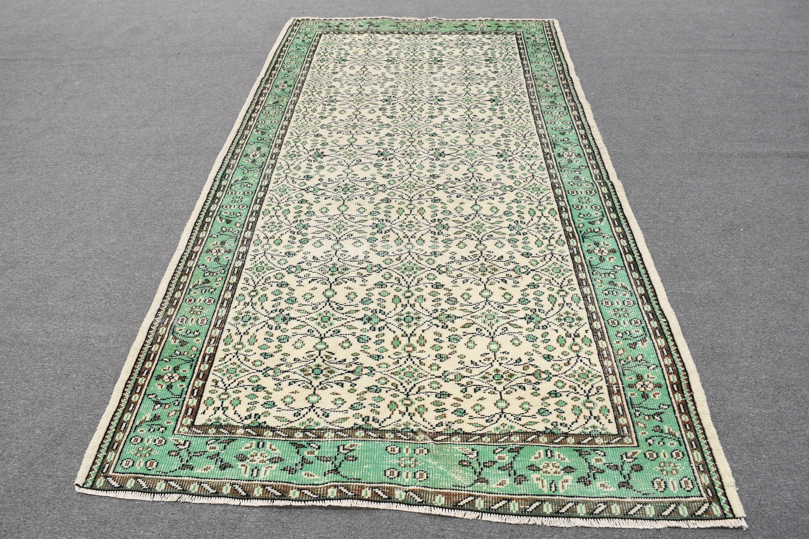 Yün Halı, Türk Halıları, Oturma Odası Halısı, Yemek Odası Halısı, Bej Ev Dekor Halısı, Oushak Halısı, Vintage Halı, 4.9x9.2 ft Büyük Halı, Etnik Halı