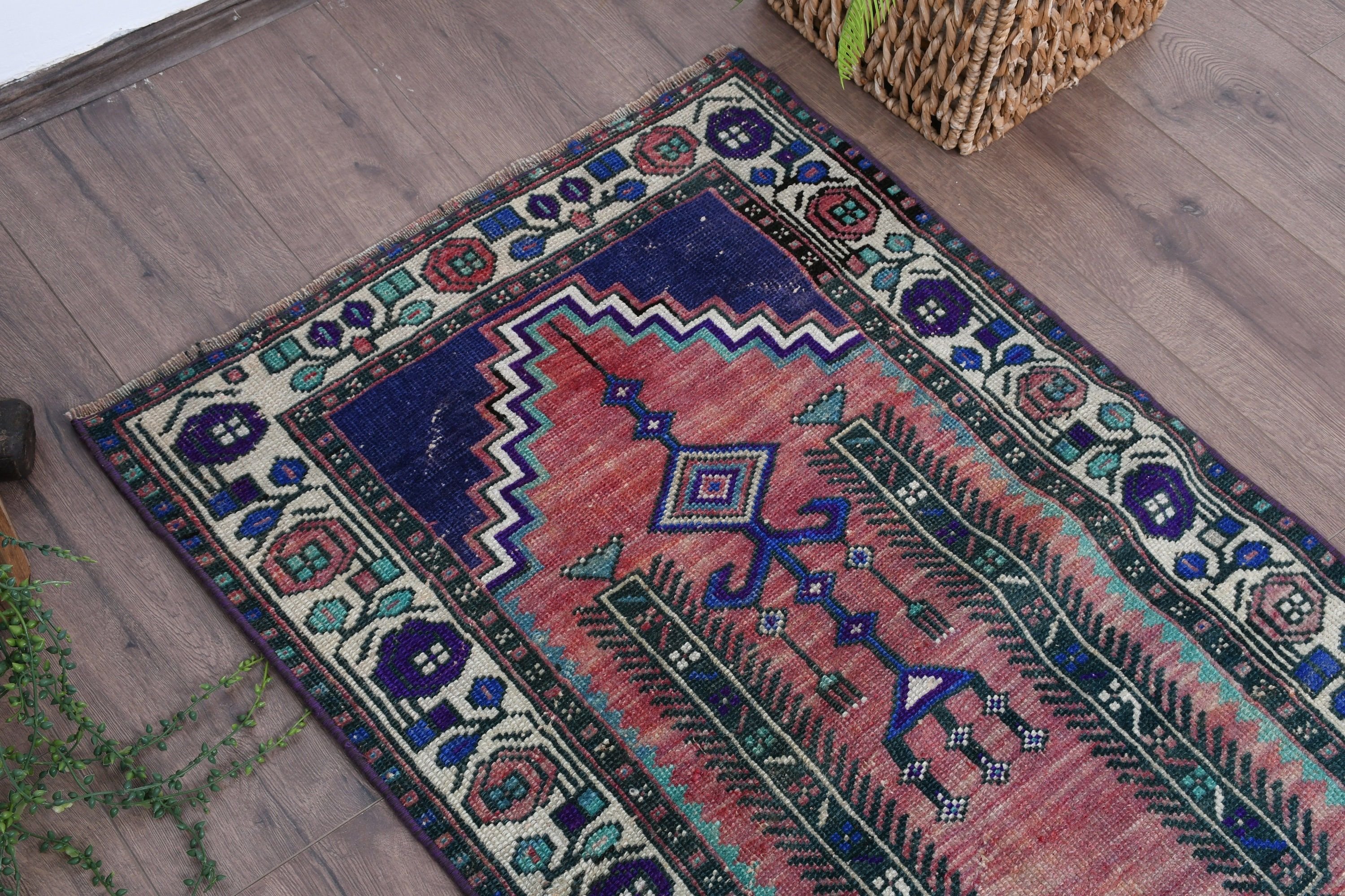 Anatolian Rug, Oriental Rug, Rugs for Bedroom, Vintage Rugs, Bathroom Rug, Turkish Rug, Green Floor Rug, Kitchen Rug, 2.4x3.6 ft Small Rug