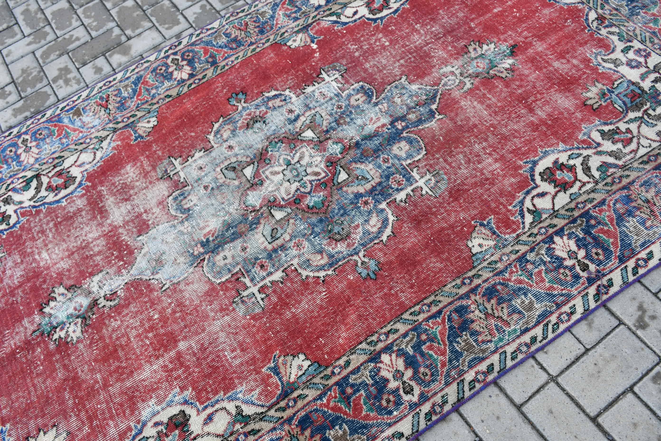 Kitchen Rug, Vintage Rugs, Dining Room Rug, Oriental Rugs, Living Room Rug, Turkey Rugs, Red Antique Rug, Turkish Rug, 4.7x8.5 ft Area Rugs