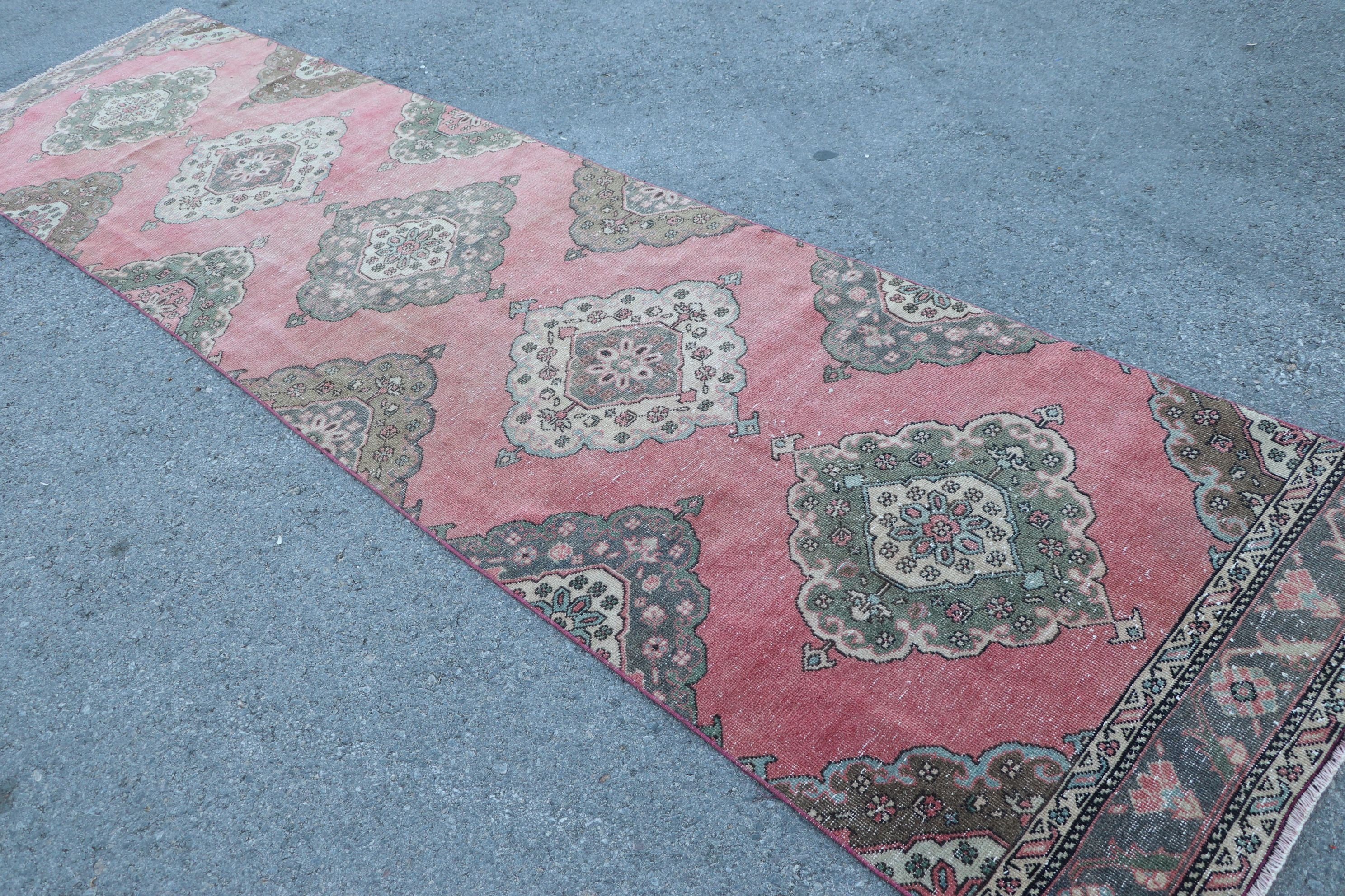 Türk Halısı, Oryantal Halı, Eski Halı, Vintage Halı, Runner Halıları, 3.2x13.1 ft Runner Halısı, Ev Dekorasyonu Halıları, Mutfak Halıları, Pembe Anadolu Halısı