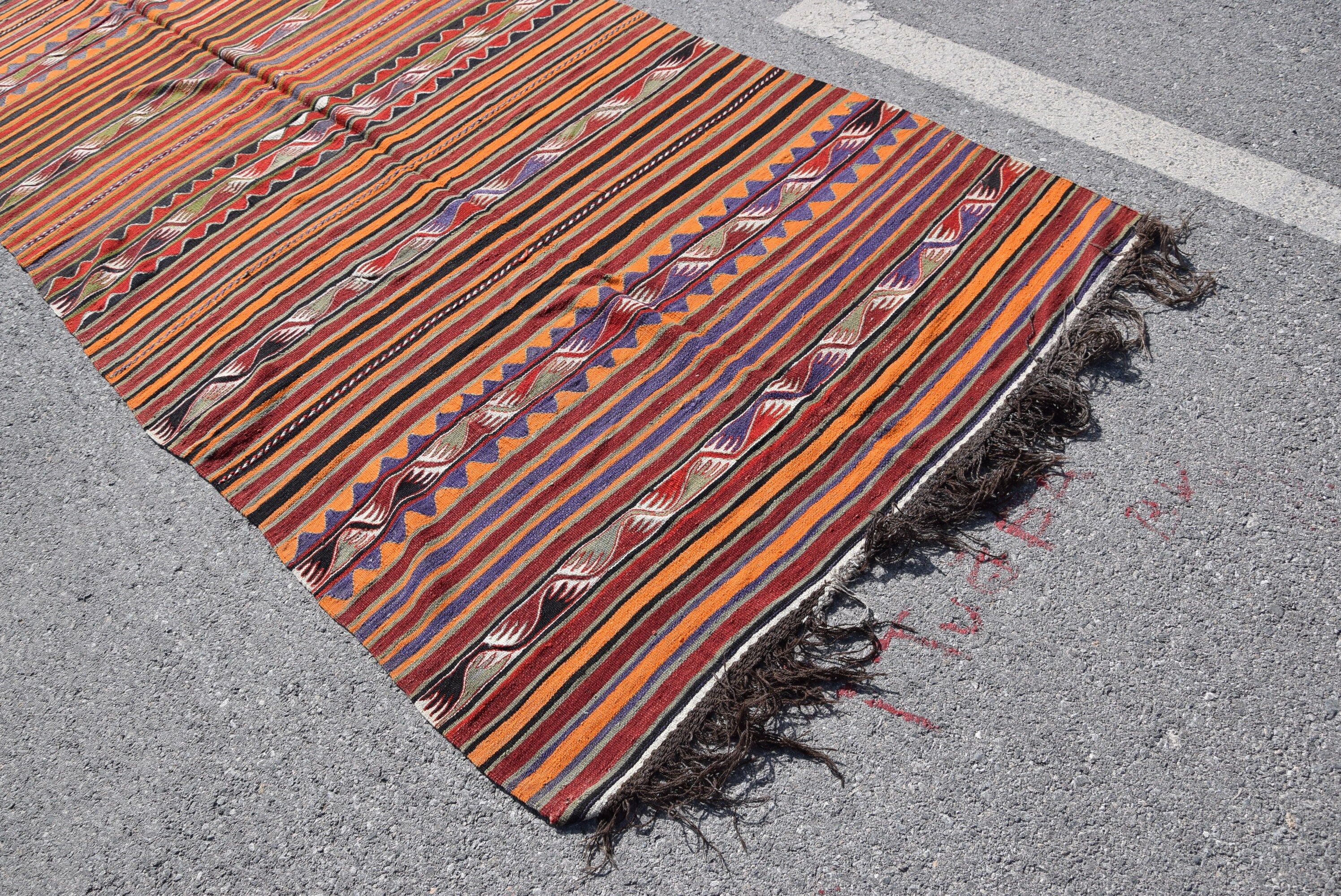 Oryantal Halı, Kilim, 4.5x13.2 ft Yolluk Halısı, Merdiven Halısı, Kırmızı Oushak Halısı, Türk Halıları, Vintage Halılar, Düğün Halısı, Fas Halıları, Koridor Halısı