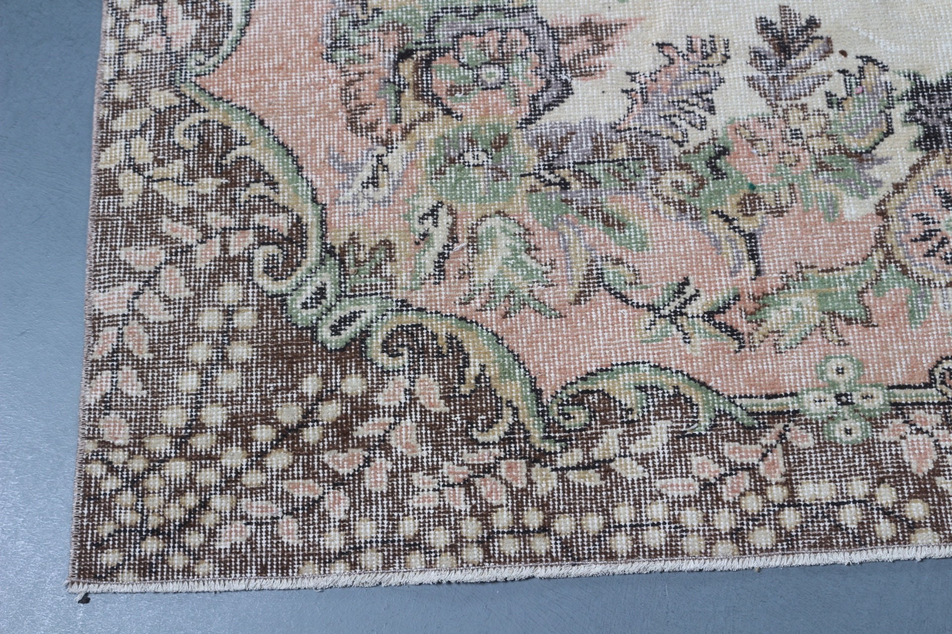 Vintage Rugs, Beige Floor Rugs, Oriental Rug, Dining Room Rug, Turkish Rug, Retro Rug, Salon Rug, Bedroom Rug, 5.9x9.5 ft Large Rug