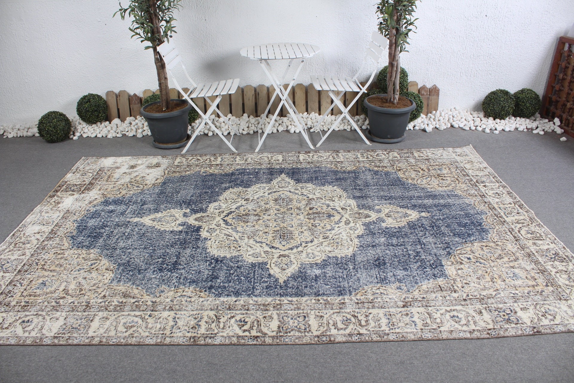 Home Decor Rug, Bedroom Rugs, Antique Rug, Cute Rug, Vintage Rugs, Dining Room Rug, Turkish Rugs, Blue  6.4x9.9 ft Large Rugs