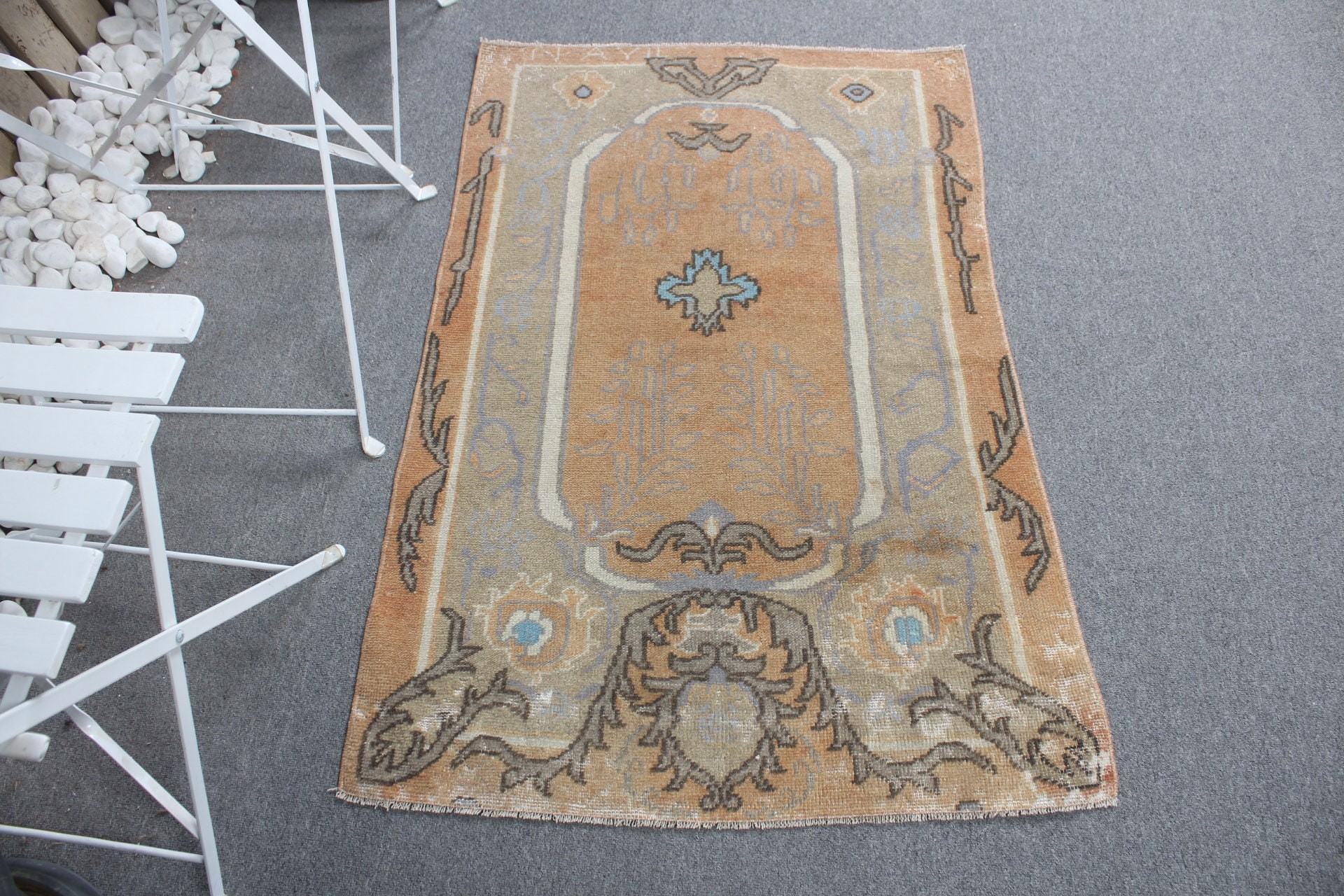 Fas Halıları, Vintage Halılar, Türk Halısı, Yer Halısı, Çocuk Halıları, Turuncu Fas Halısı, 2,5x3,9 ft Küçük Halı, Göçebe Halısı, Araba Paspas Halıları