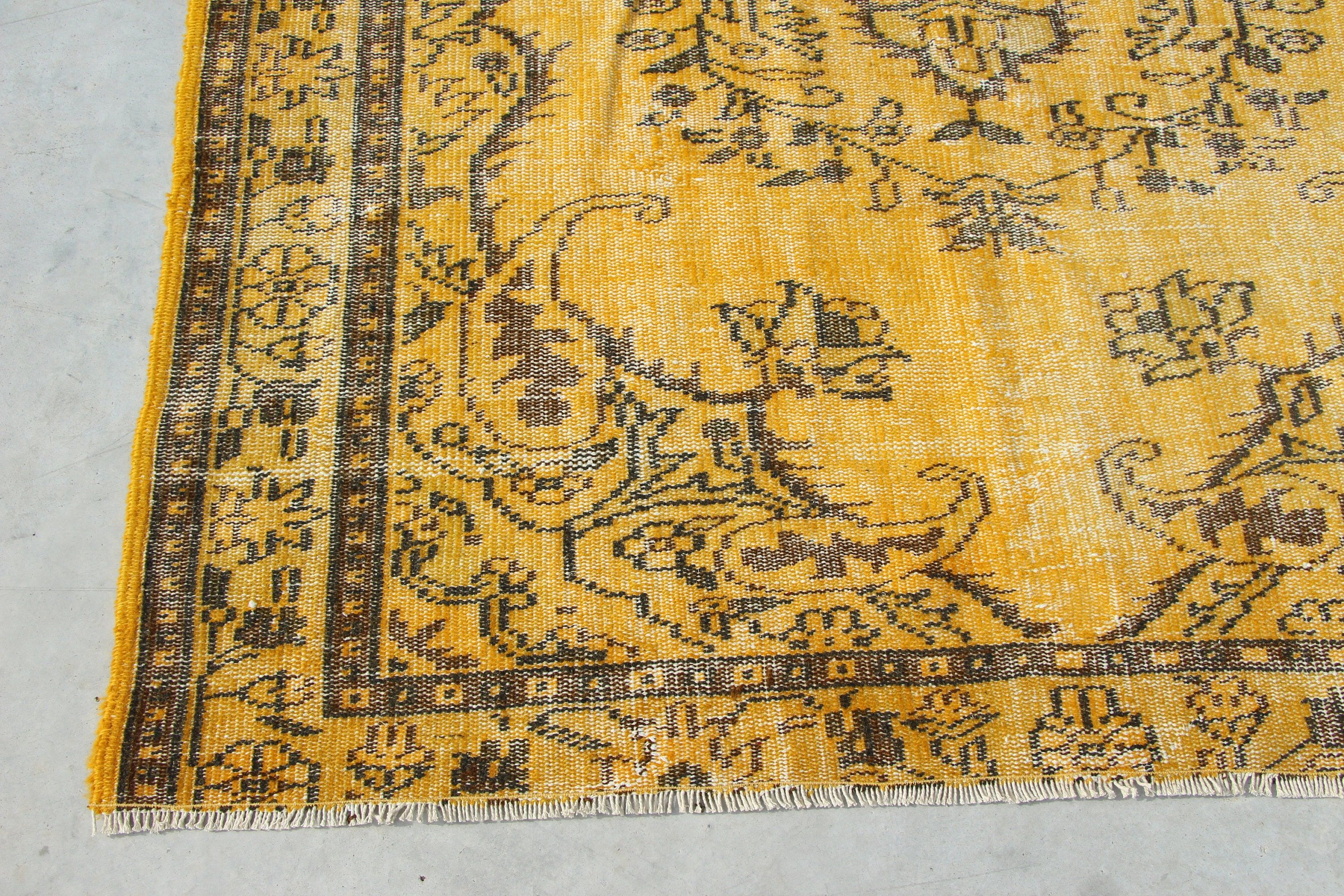 Wool Rug, Yellow Cool Rugs, 5.3x8.5 ft Large Rug, Living Room Rug, Vintage Rugs, Rugs for Dining Room, Turkish Rug, Floor Rugs, Salon Rug