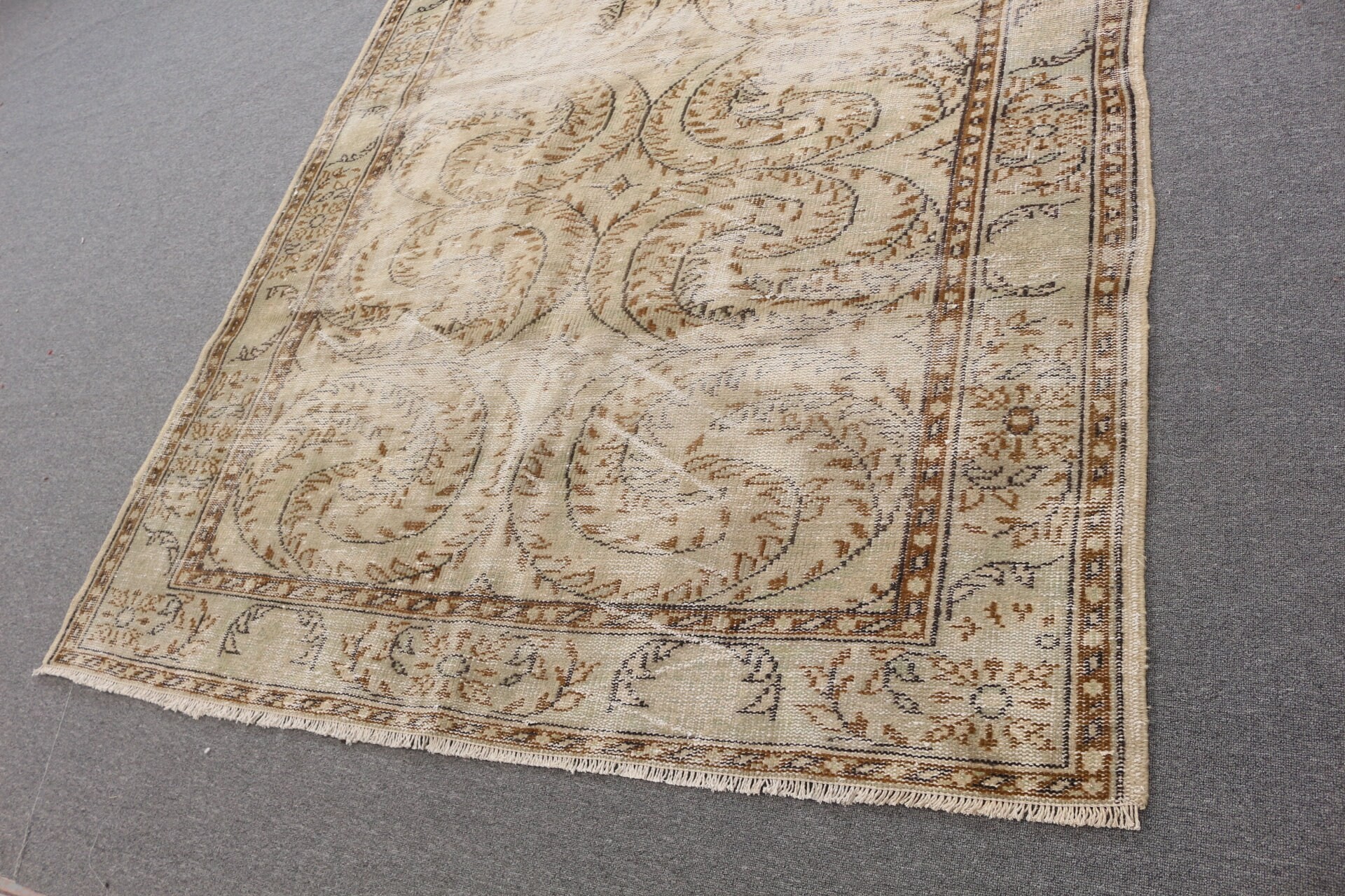 Kitchen Rug, Beige Antique Rugs, Salon Rug, Floor Rug, 6x8.9 ft Large Rugs, Vintage Rug, Rugs for Living Room, Bedroom Rugs, Turkish Rug