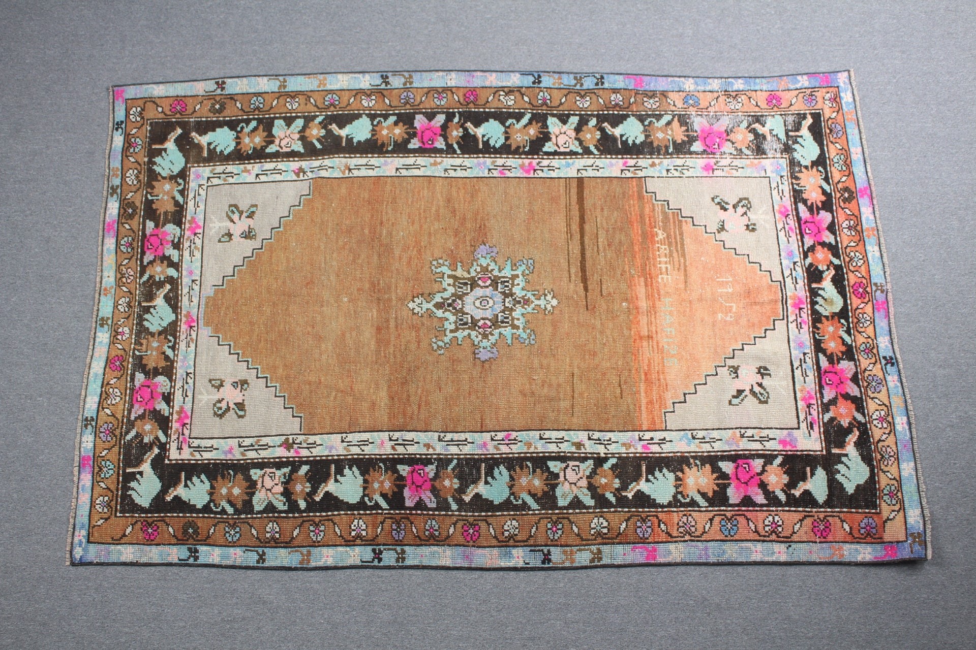 Oturma Odası Halısı, Soğuk Halı, Kahverengi Anadolu Halısı, 4,8x7,7 ft Alan Kilimi, Yatak Odası Halısı, Türk Halısı, Vintage Halılar, Çocuk Halısı, Eskitilmiş Halı