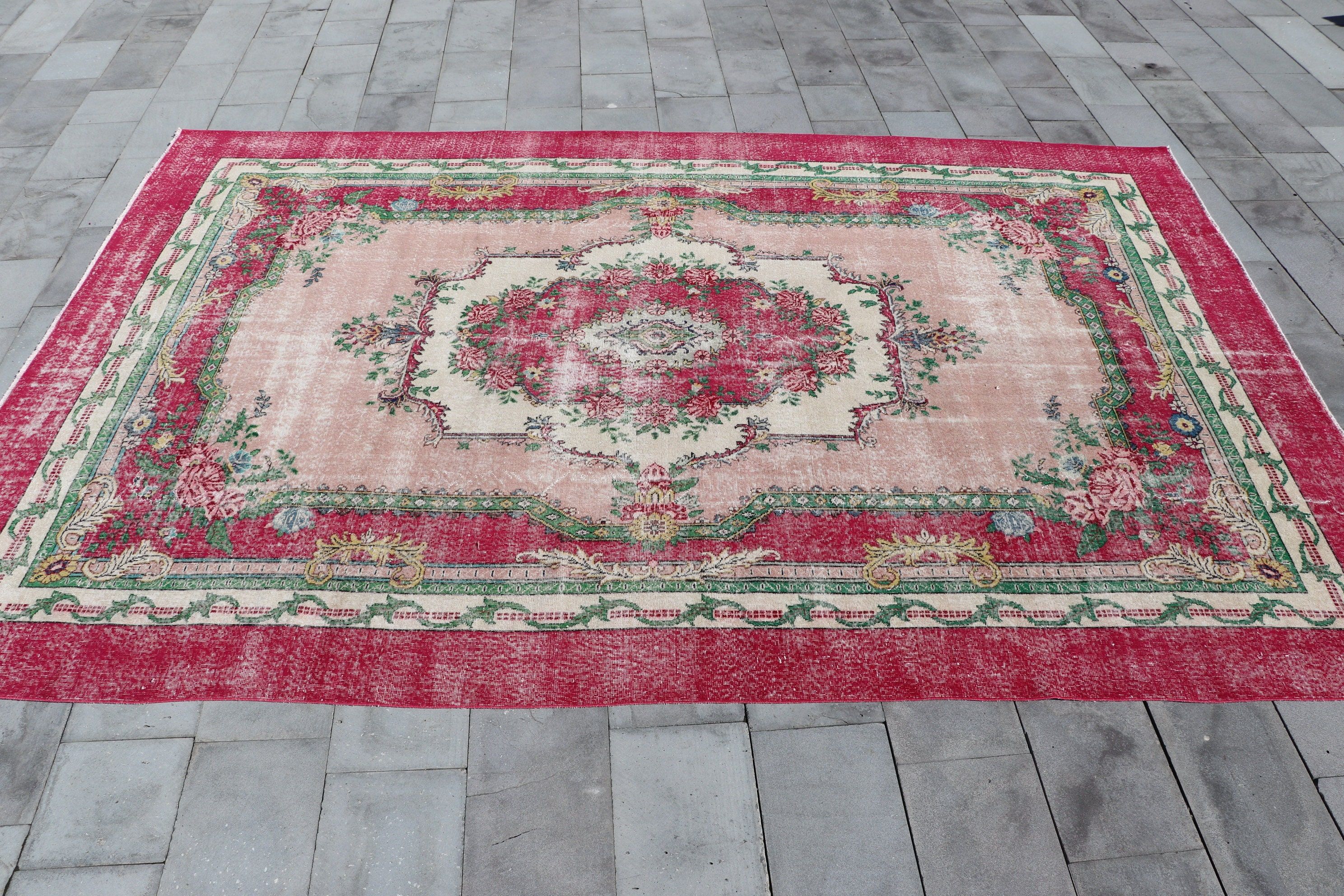 Pink Oriental Rug, 8.6x12.9 ft Oversize Rug, Vintage Rug, Office Rug, Living Room Rug, Turkish Rug, Salon Rugs, Cool Rug