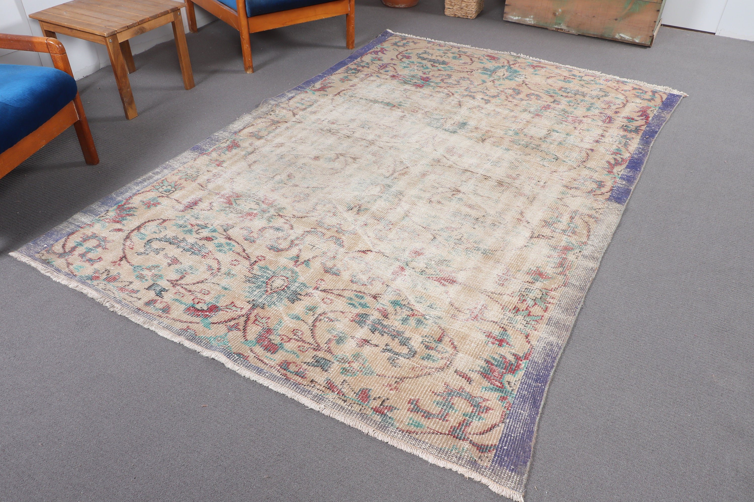 Antique Rugs, Turkish Rug, Brown Wool Rugs, Bedroom Rug, Dining Room Rug, Vintage Rugs, Outdoor Rug, 5.6x8.2 ft Large Rug