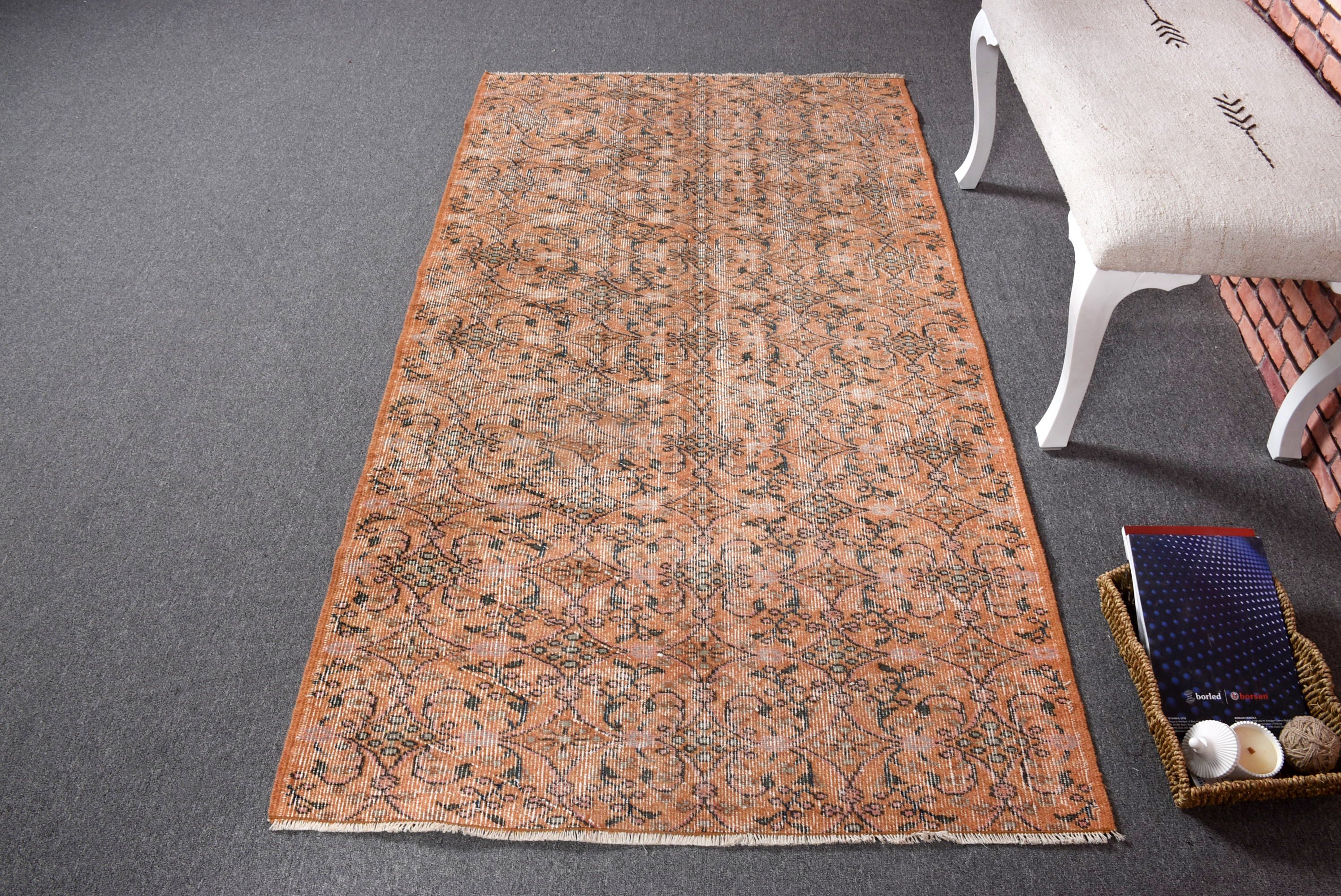 Turuncu Yatak Odası Halıları, Nötr Halılar, Vintage Halılar, Türk Halısı, 3,5x6,6 ft Accent Halılar, Vintage Accent Halı, İfade Halıları, Accent Halıları