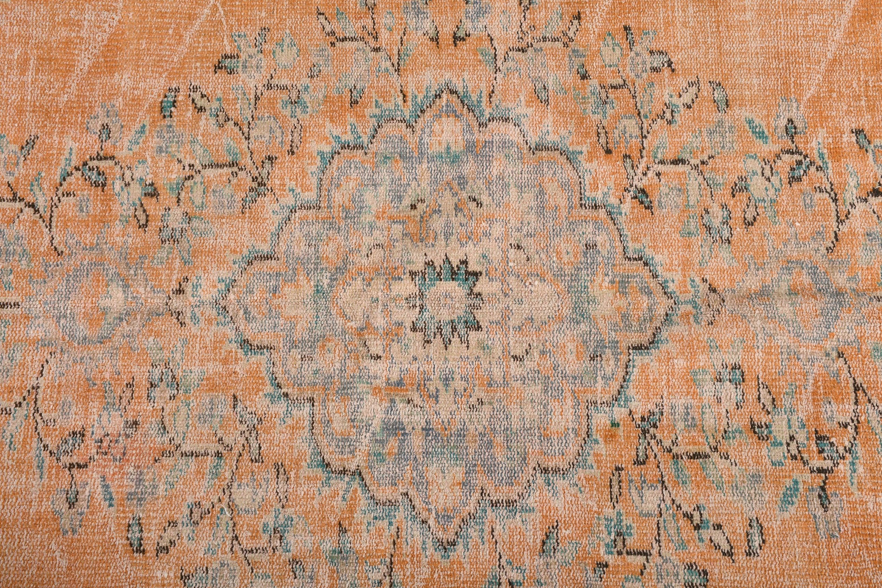 Antika Halı, Yatak Odası Halısı, 5.1x8.8 ft Büyük Halı, Salon Halısı, Salon Halıları, Turuncu Antika Halı, Vintage Dekor Halısı, Türk Halısı, Vintage Halılar