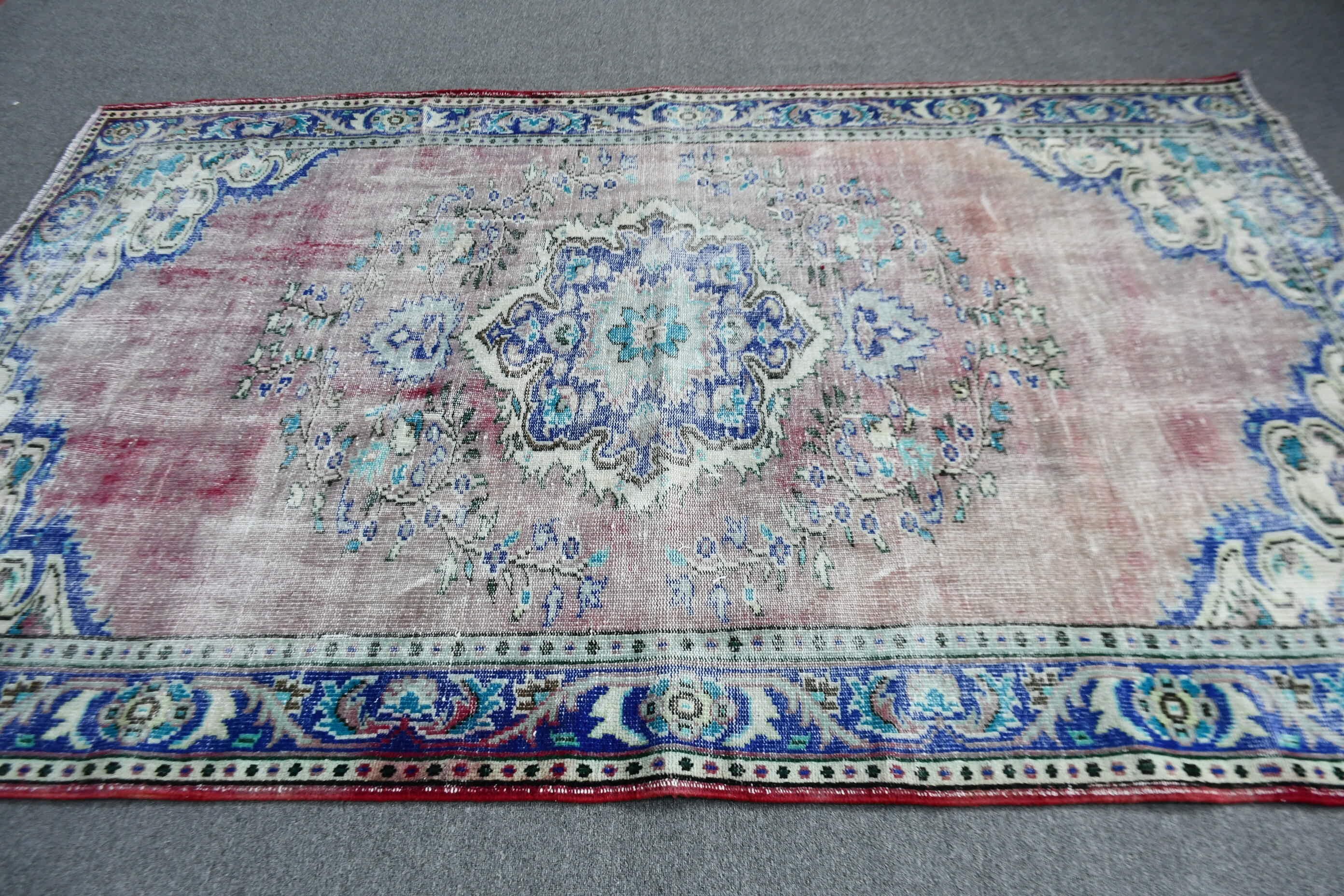 6x9.4 ft Large Rugs, Rugs for Bedroom, Turkish Rug, Dining Room Rug, Red Floor Rug, Wool Rugs, Bedroom Rug, Vintage Rug