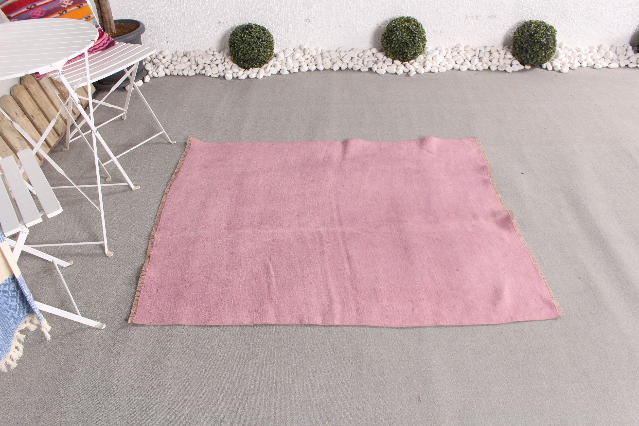 3,7x4,4 ft Aksan Halıları, Vintage Halı, Yün Halılar, Mutfak Halıları, Pembe Havalı Halılar, Yer Halıları, Çocuk Halıları, Mutfak Halıları, Türk Halıları