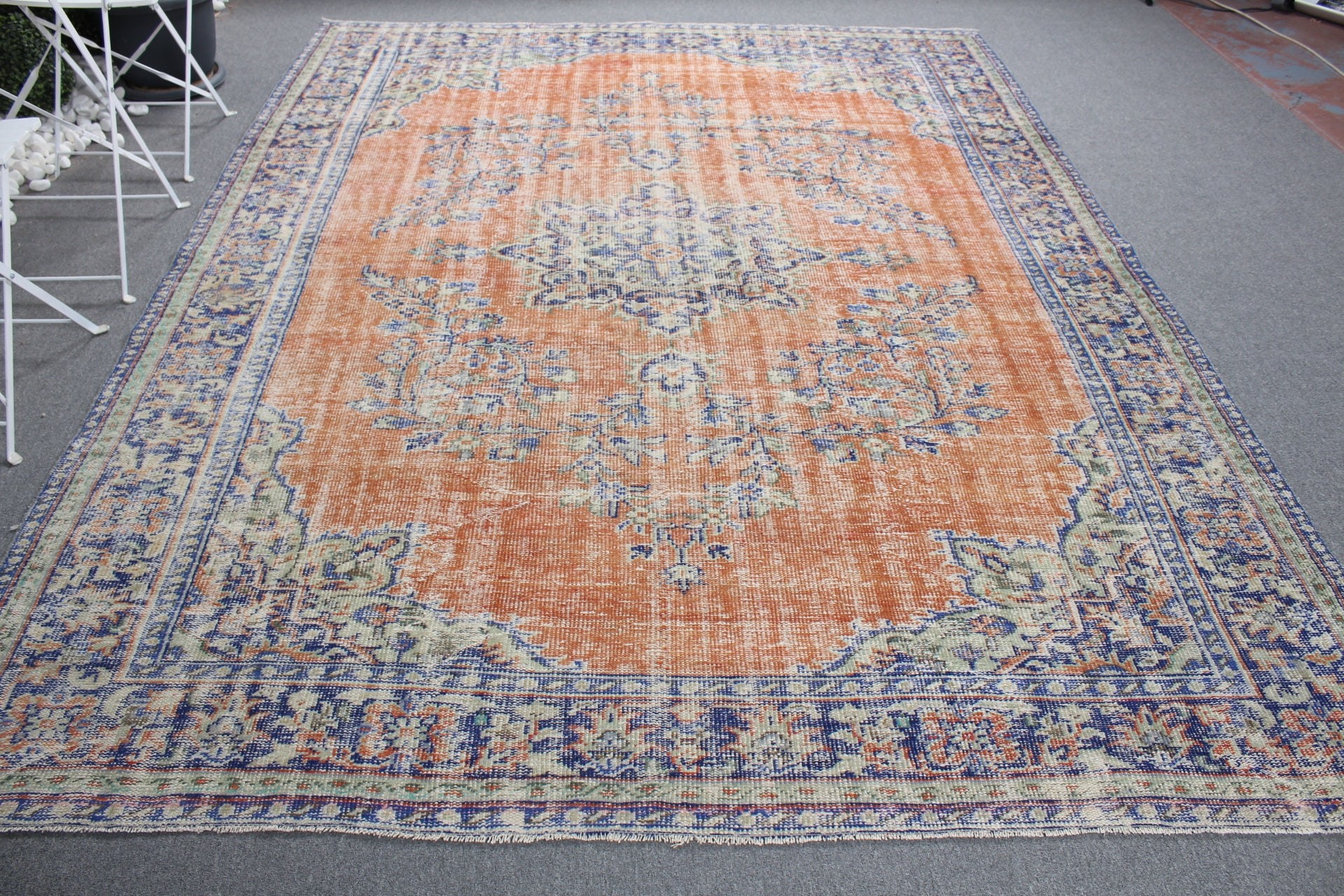 Dining Room Rug, Moroccan Rug, Red Oriental Rug, Oushak Rug, 7.4x10.2 ft Oversize Rug, Salon Rug, Turkish Rug, Old Rugs, Vintage Rugs