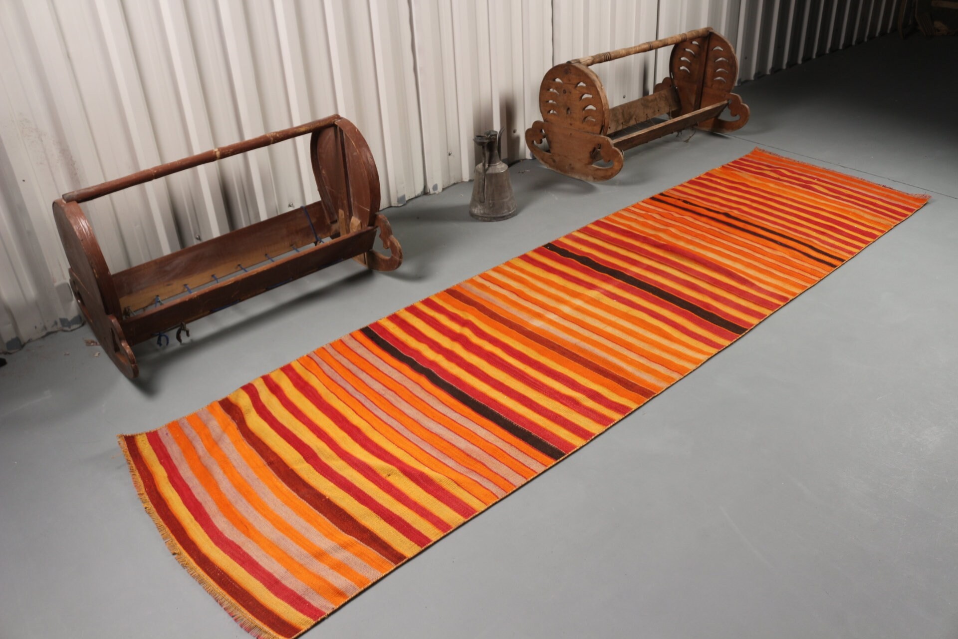 Kitchen Rug, 2.8x10.1 ft Runner Rugs, Orange Cool Rug, Kilim, Corridor Rug, Turkish Rug, Home Decor Rug, Vintage Rugs