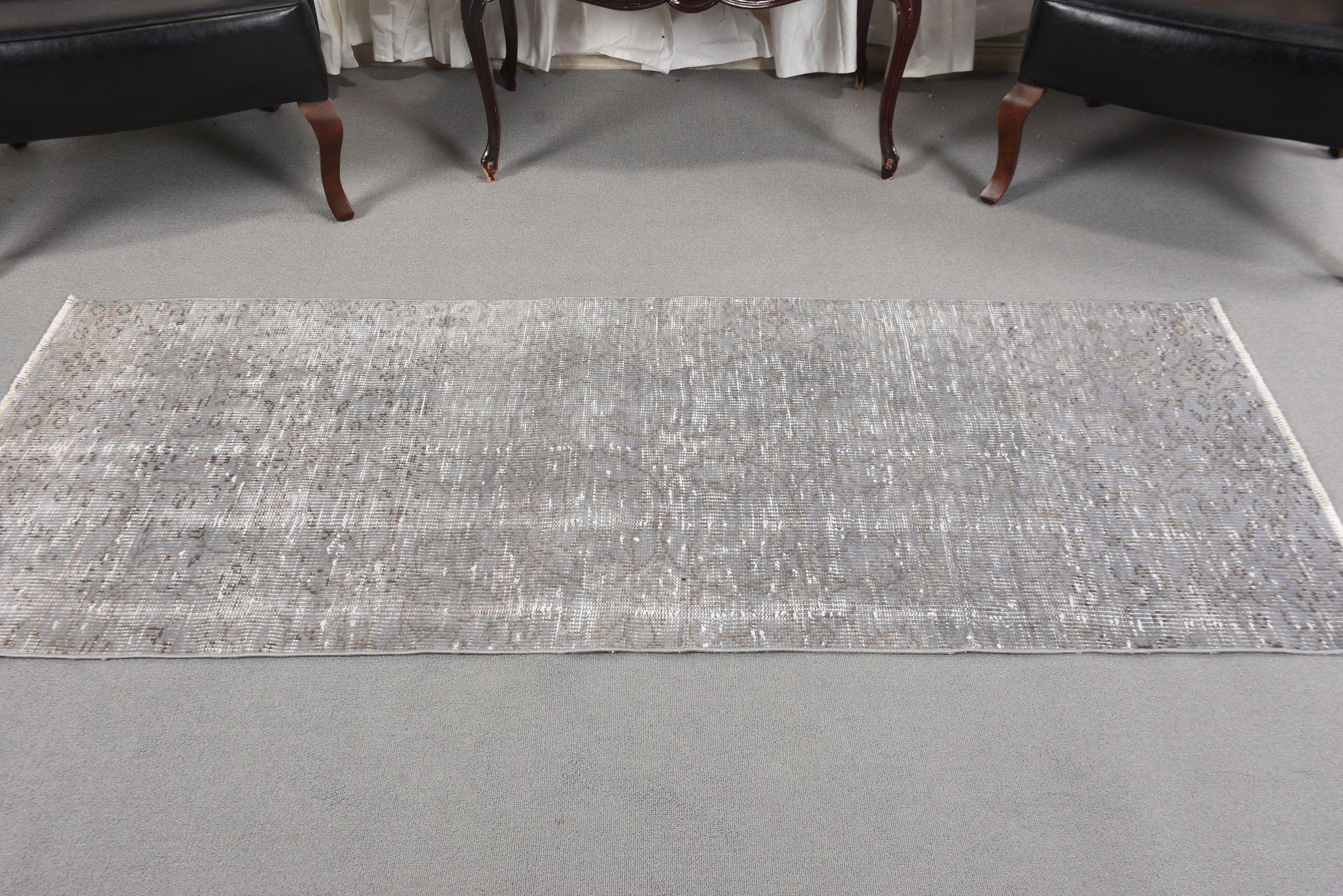 Antique Rug, Gray Luxury Rug, Turkish Rug, 2.7x6.7 ft Accent Rug, Handwoven Rugs, Entry Rugs, Traditional Rug, Bedroom Rugs, Vintage Rugs