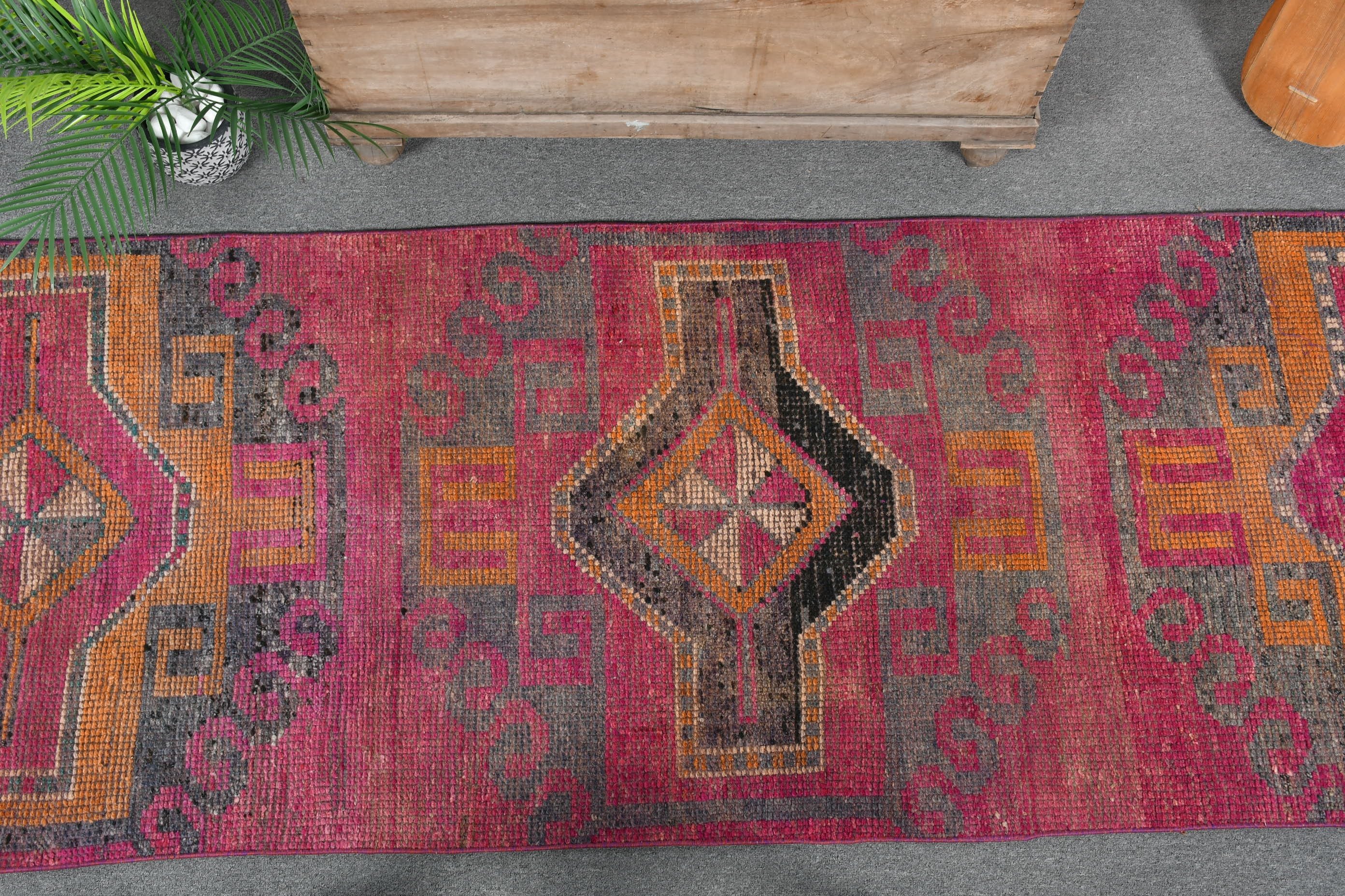 Purple Oushak Rug, Vintage Rugs, 3x10.1 ft Runner Rugs, Turkish Rugs, Kitchen Rugs, Pastel Rug, Anatolian Rug, Cool Rug, Rugs for Hallway