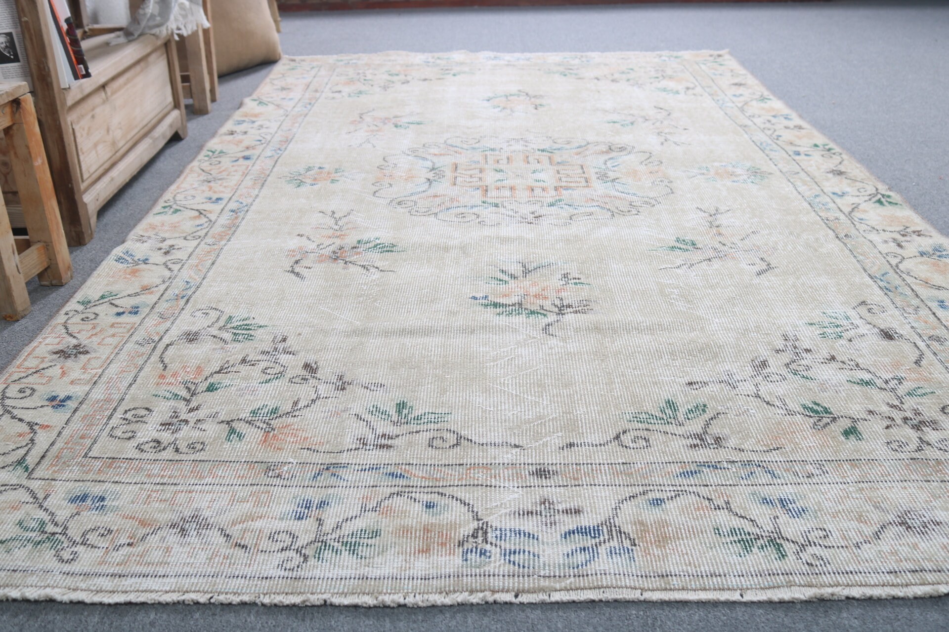 Living Room Rug, 5.4x9.4 ft Large Rug, Oushak Rugs, Designer Rug, Turkish Rug, Salon Rug, Anatolian Rug, Rugs for Bedroom, Vintage Rug