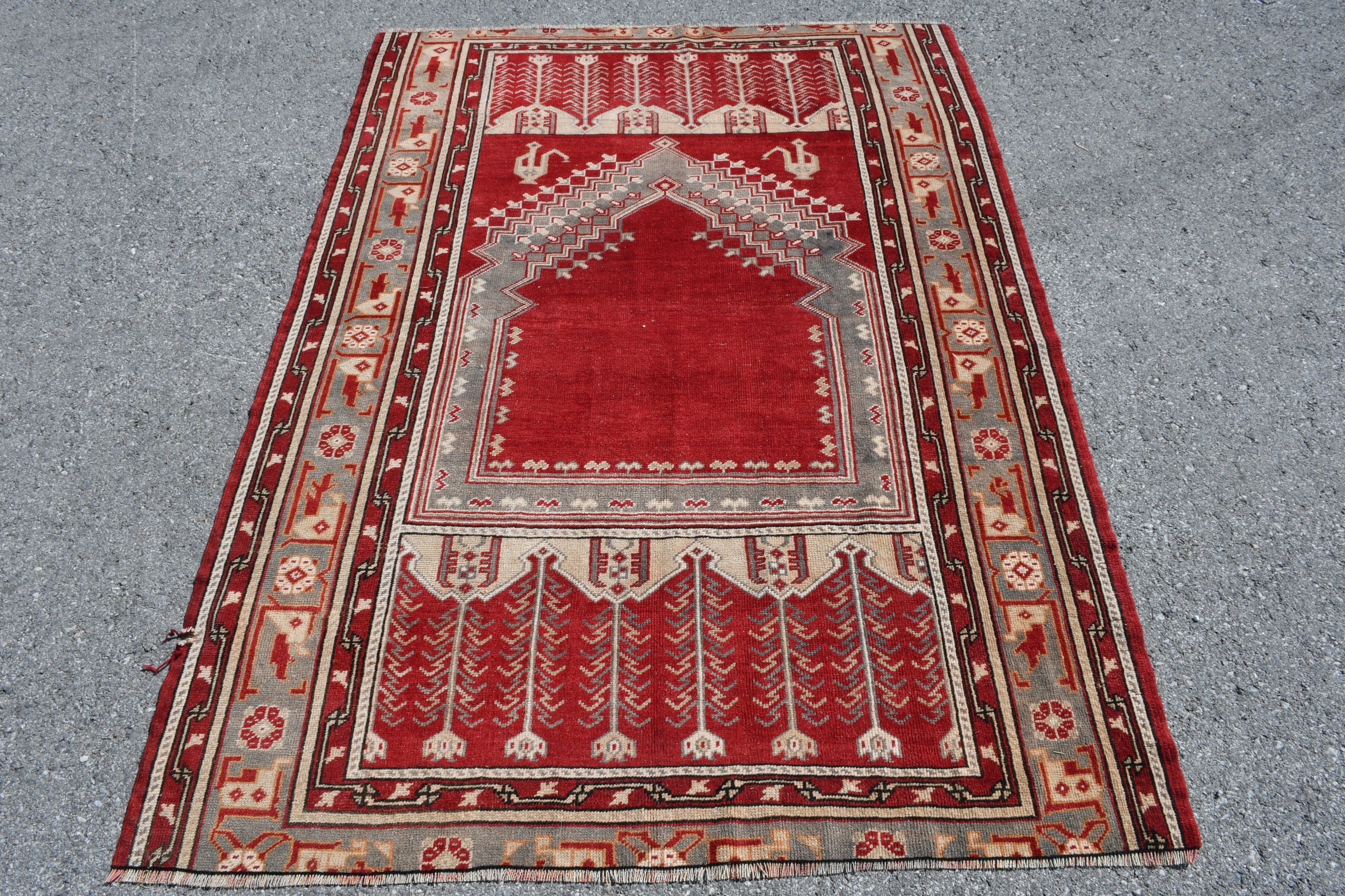 Mutfak Halısı, Antika Halı, Vintage Halı, Yer Halıları, Estetik Halı, Oryantal Halılar, Türk Halısı, 4.4x6.1 ft Alan Halısı, Yemek Odası Halıları