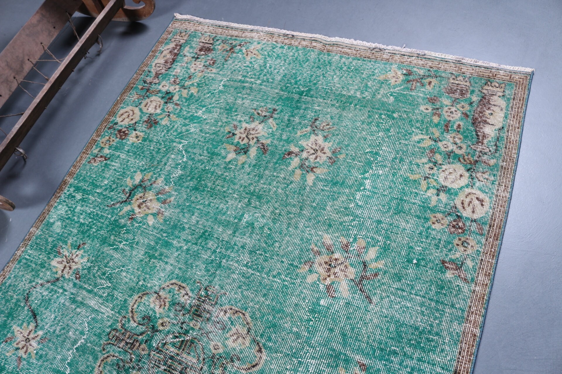 Rugs for Bedroom, Home Decor Rugs, Green Home Decor Rug, Dining Room Rugs, Vintage Rug, Art Rug, Floor Rug, 4.7x8 ft Area Rug, Turkish Rugs