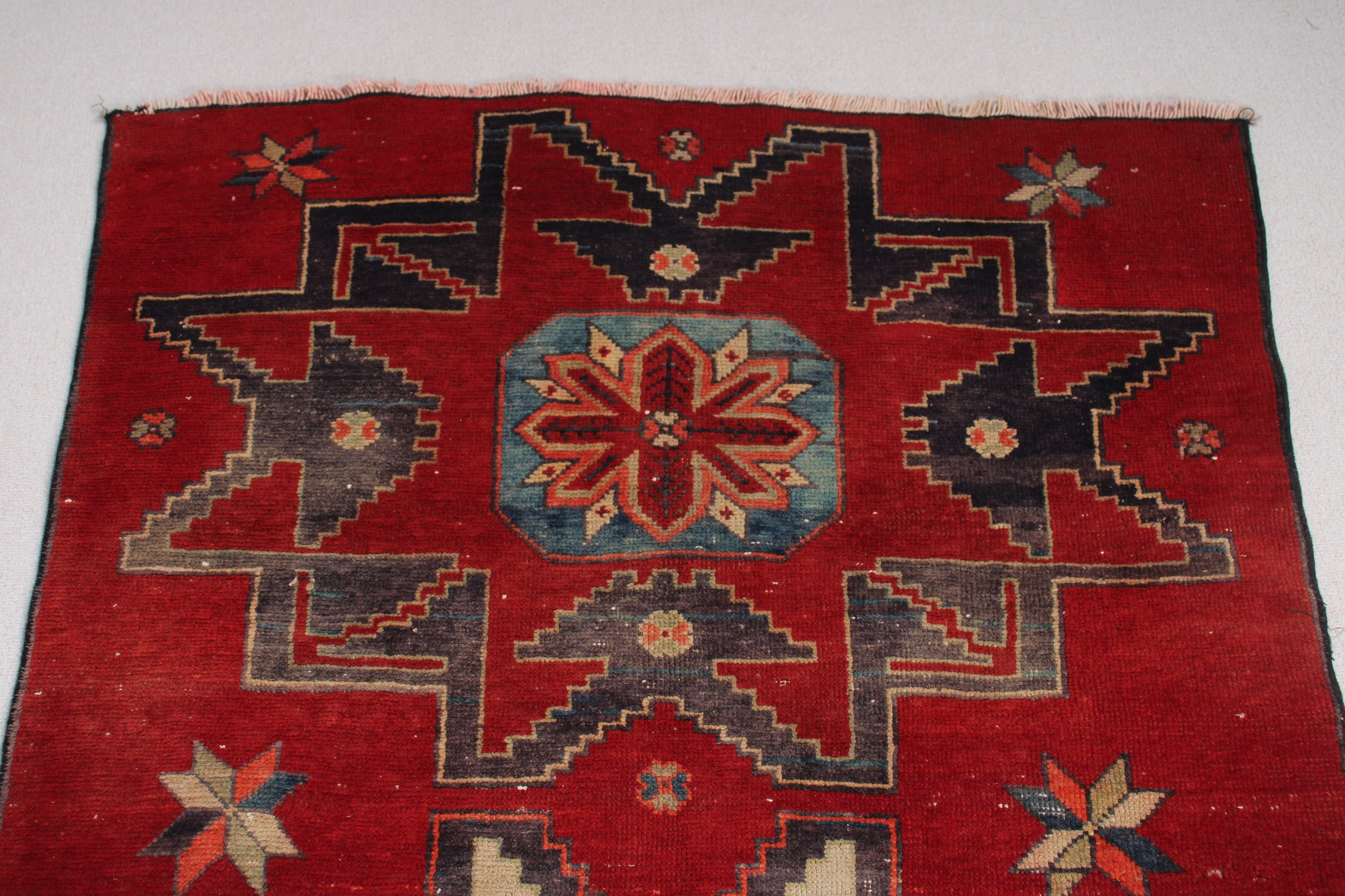 Vintage Area Rugs, Red Anatolian Rugs, Turkey Rugs, 3.9x7.4 ft Area Rug, Nursery Rug, Oushak Rugs, Vintage Rugs, Turkish Rugs, Kitchen Rug