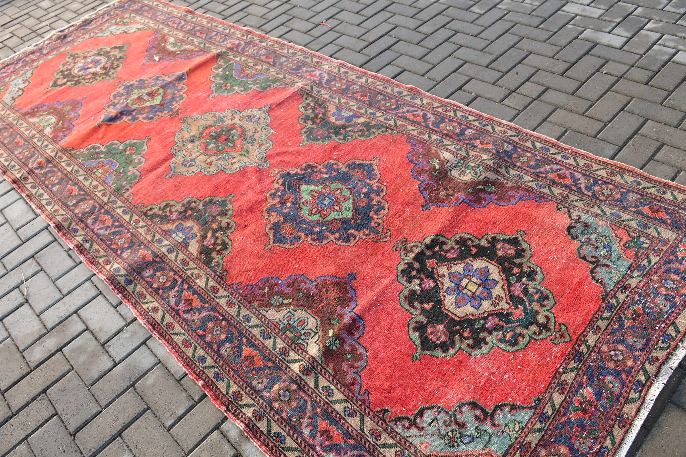 Kitchen Rug, Oriental Rug, Salon Rug, Vintage Rugs, Red Oriental Rugs, Rugs for Salon, Dining Room Rug, 4.9x9.2 ft Large Rug, Turkish Rug