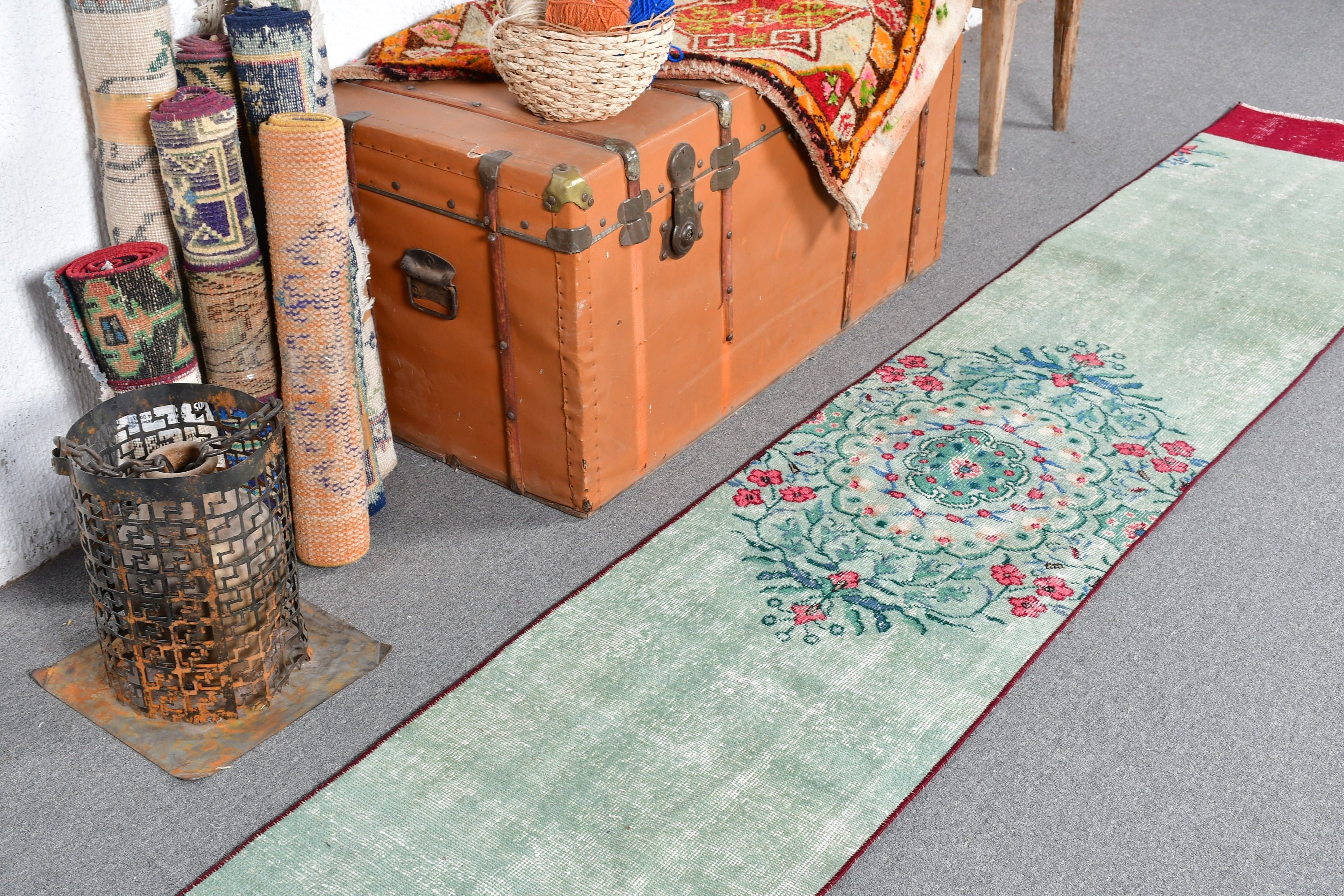 Hallway Rug, Vintage Rug, Designer Rug, Rugs for Corridor, Turkish Rug, Home Decor Rug, Red  1.7x10 ft Runner Rug, Kitchen Rug