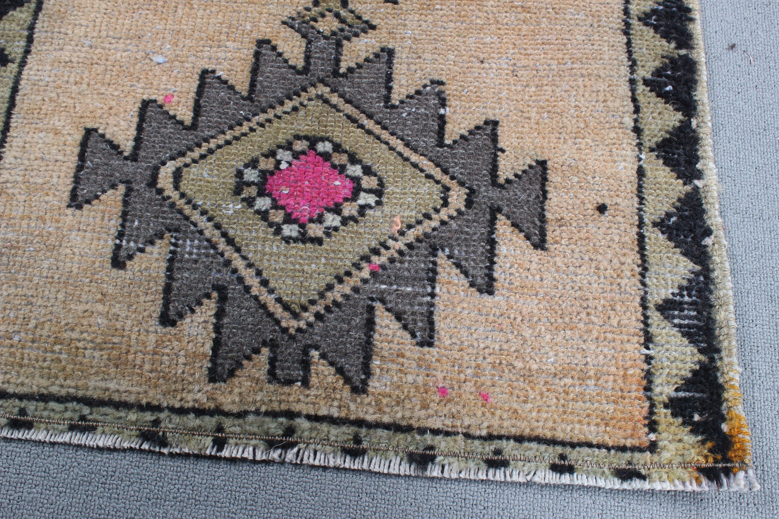 Exotic Rug, Door Mat Rug, Wall Hanging Rugs, Oushak Rugs, Vintage Rug, Bronze Oushak Rugs, 1.7x2.8 ft Small Rug, Boho Rugs, Turkish Rug