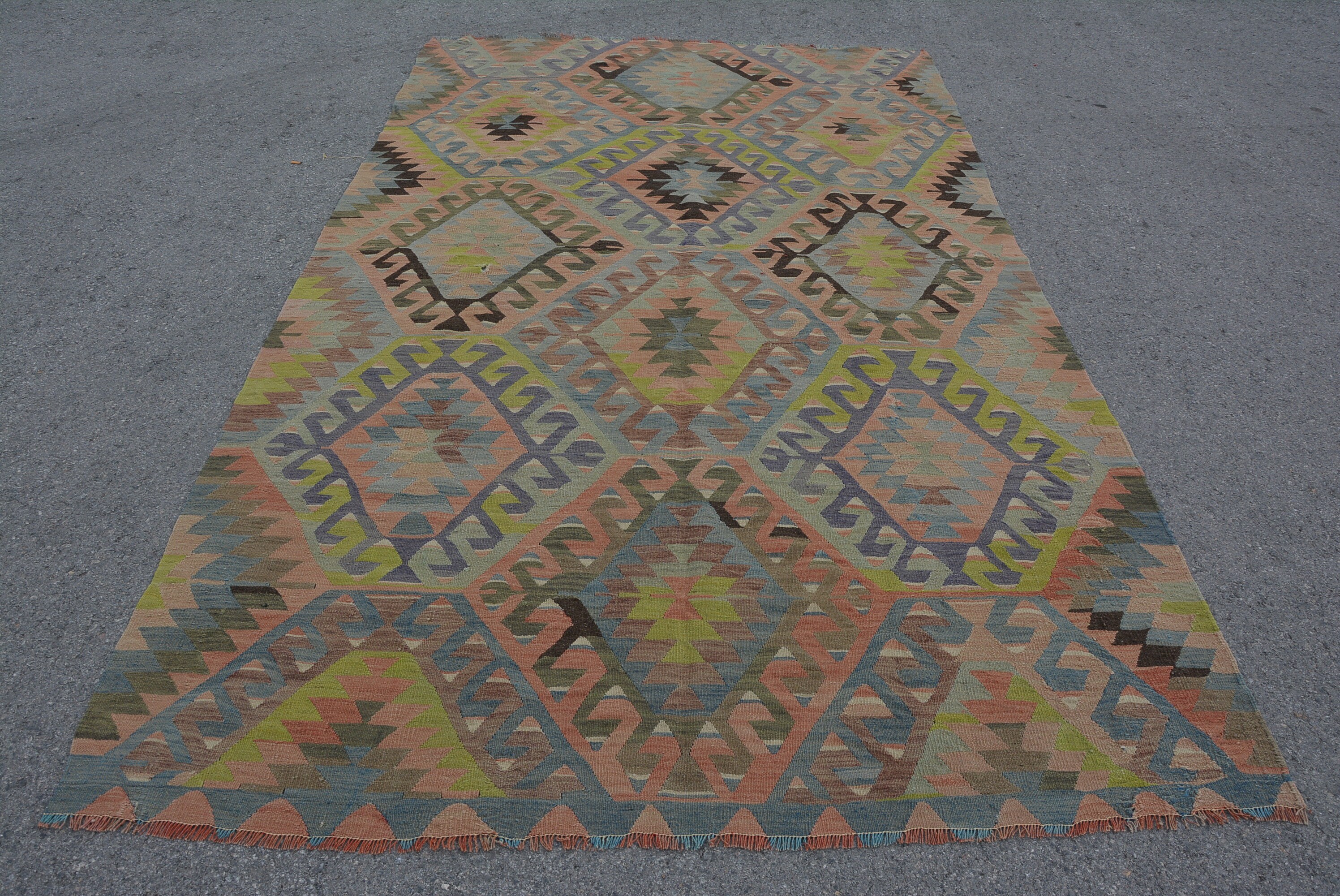 Living Room Rug, Turkish Rug, 5.9x10.2 ft Large Rug, Vintage Rugs, Kitchen Rug, Rugs for Dining Room, Kilim, Salon Rug, Bedroom Rug
