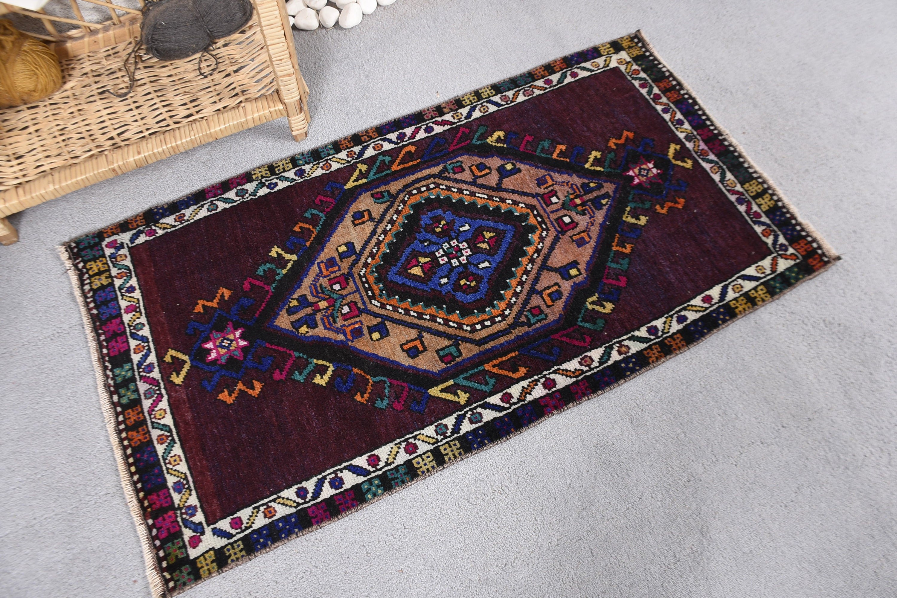 Small Area Rugs, Modern Rugs, Exotic Rugs, Turkish Rugs, Entry Rugs, Vintage Rugs, Cool Rugs, 1.8x3.2 ft Small Rugs, Purple Home Decor Rugs