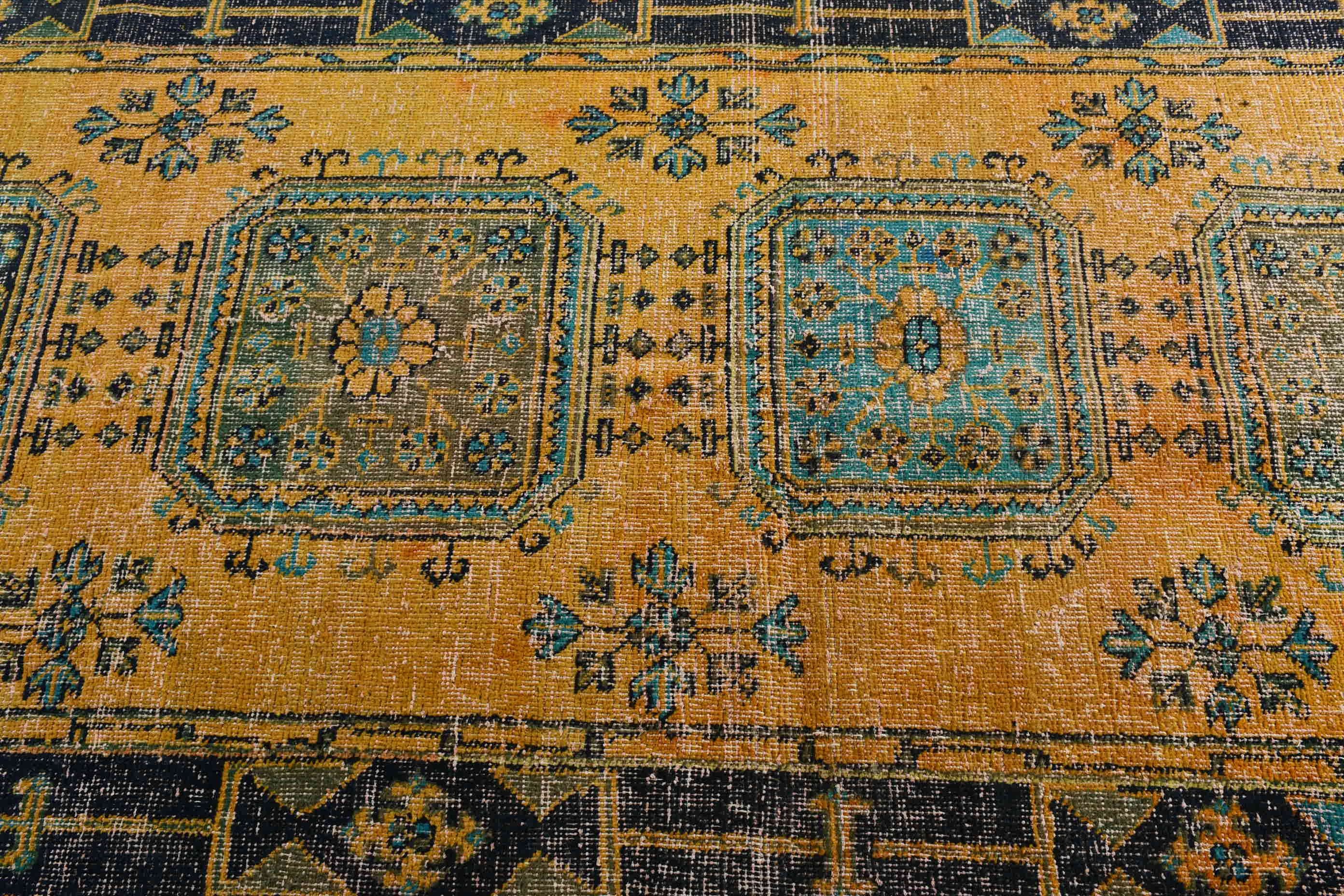 Stair Rug, Turkish Rug, Rugs for Hallway, Wool Rug, Home Decor Rug, Hallway Rug, Yellow Wool Rug, Vintage Rug, 4.5x11.7 ft Runner Rugs