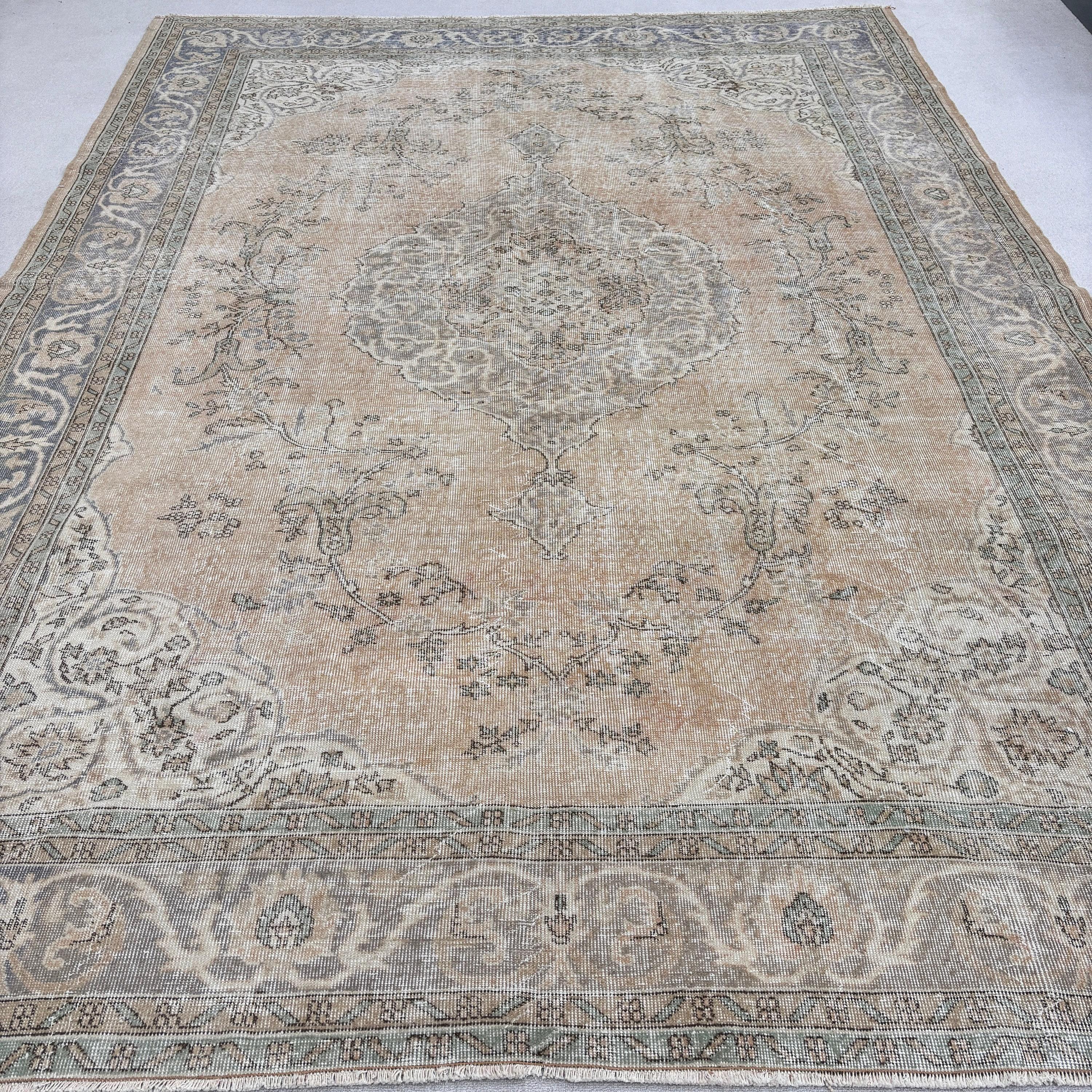 8.6x12.1 ft Büyük Boy Halılar, Kahverengi Yün Halı, Vintage Halılar, Oturma Odası Halısı, Büyük Boy Türk Halısı, Havalı Halı, Açıklama Halıları, Türk Halıları