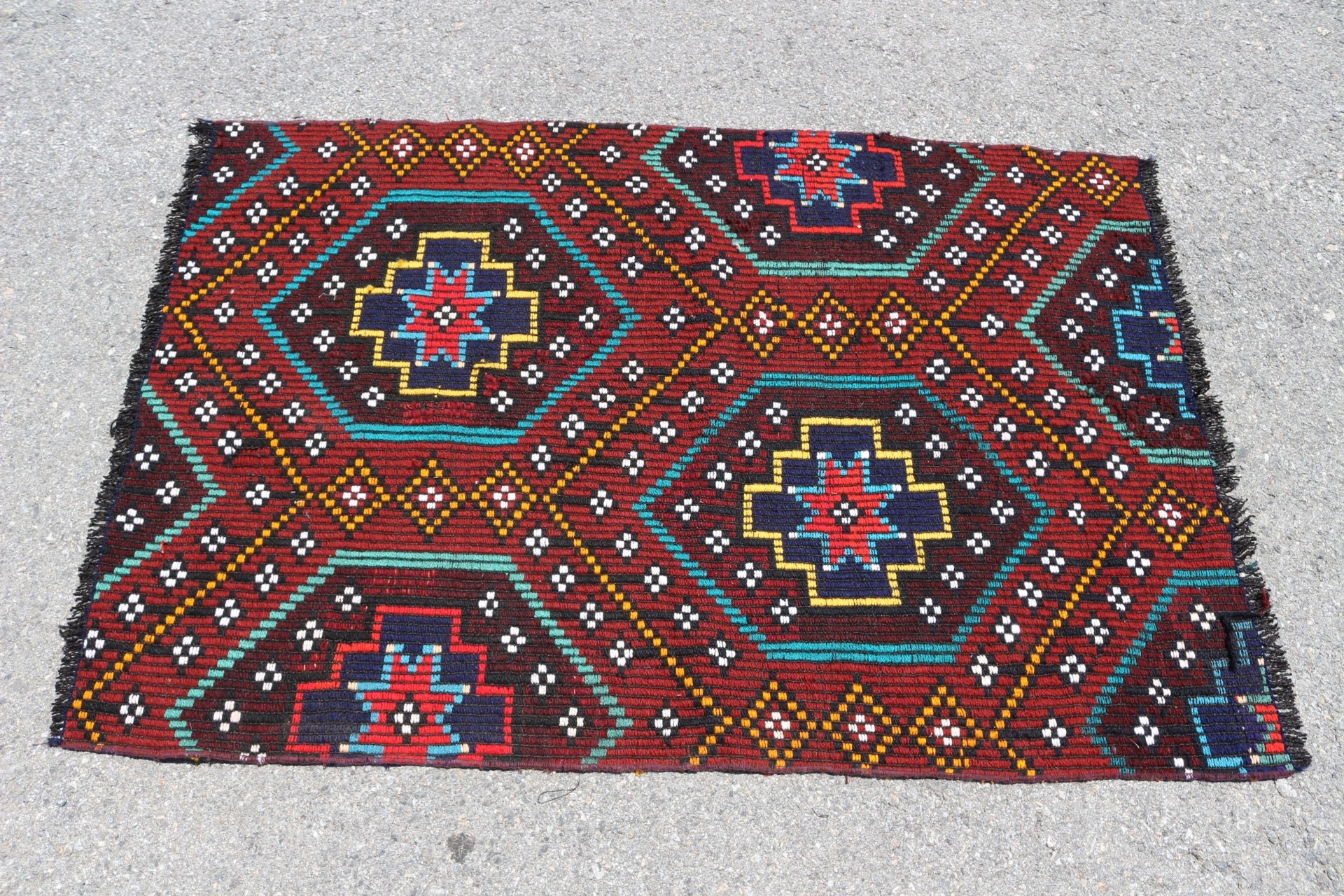 Çocuk Odası Halıları, Türk Halıları, Çocuk Halısı, Yatak Odası Halısı, Vintage Halı, Kilim, Banyo Halısı, Kırmızı Fas Halısı, 3x4.6 ft Küçük Halı