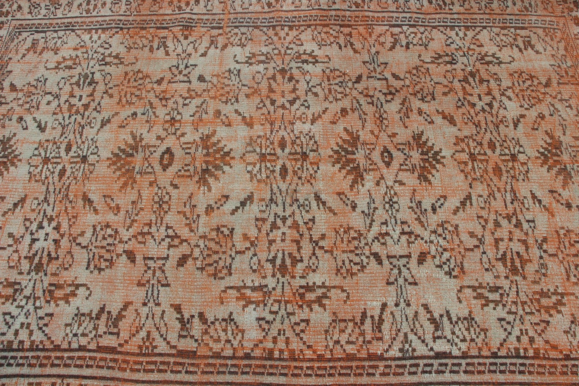 Oturma Odası Halıları, Pastel Halı, Kahverengi Mutfak Halısı, Yün Halılar, İç Mekan Halısı, Türk Halısı, Ev Dekor Halısı, Vintage Halı, 4.7x7 ft Alan Halısı