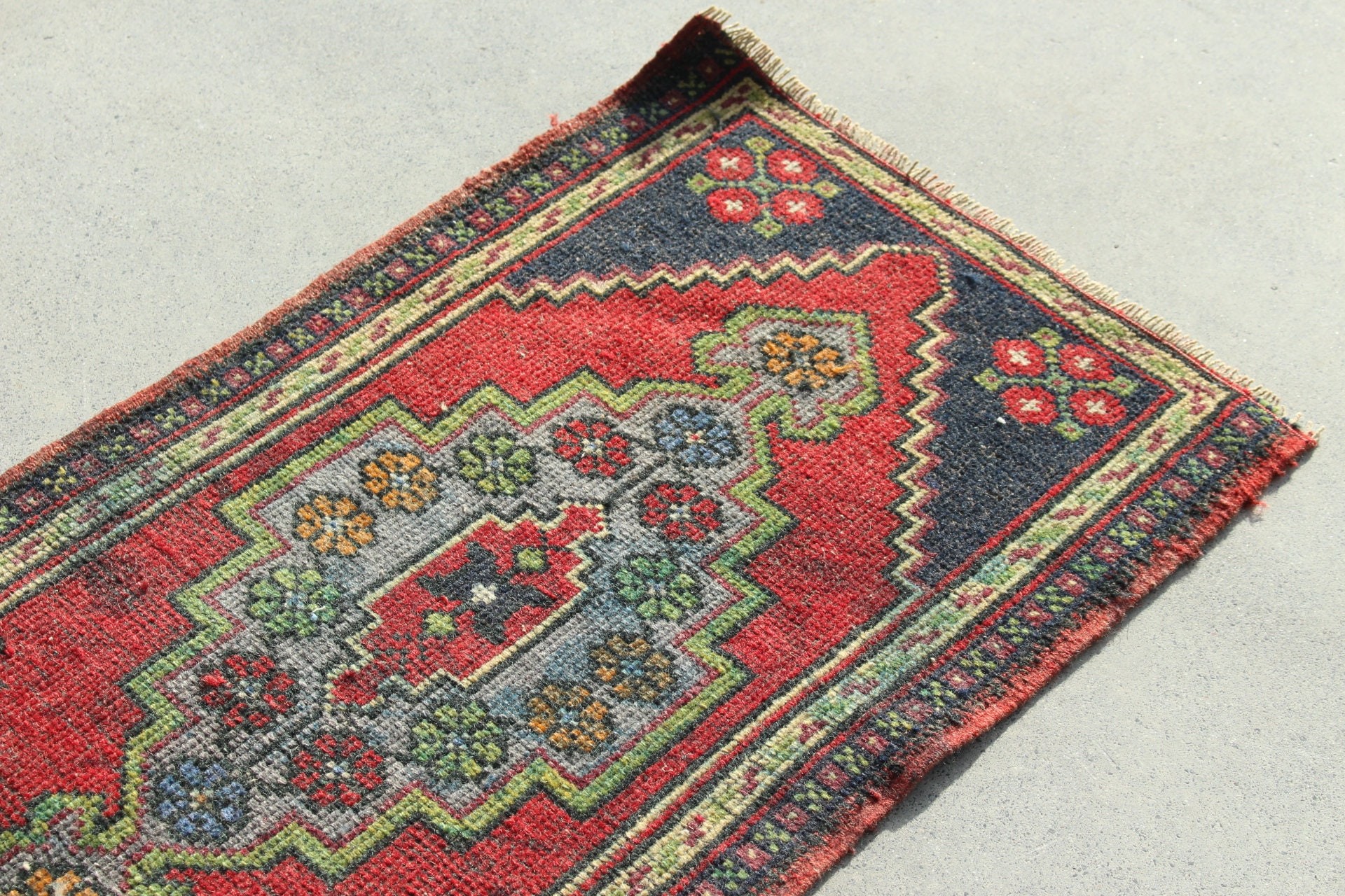 Yün Halılar, Kırmızı Fas Halısı, Etnik Halılar, Mutfak Halıları, Vintage Halılar, Kapı Paspası Halıları, Türk Halıları, Duvara Asılı Halı, 1.7x3.1 ft Küçük Halı