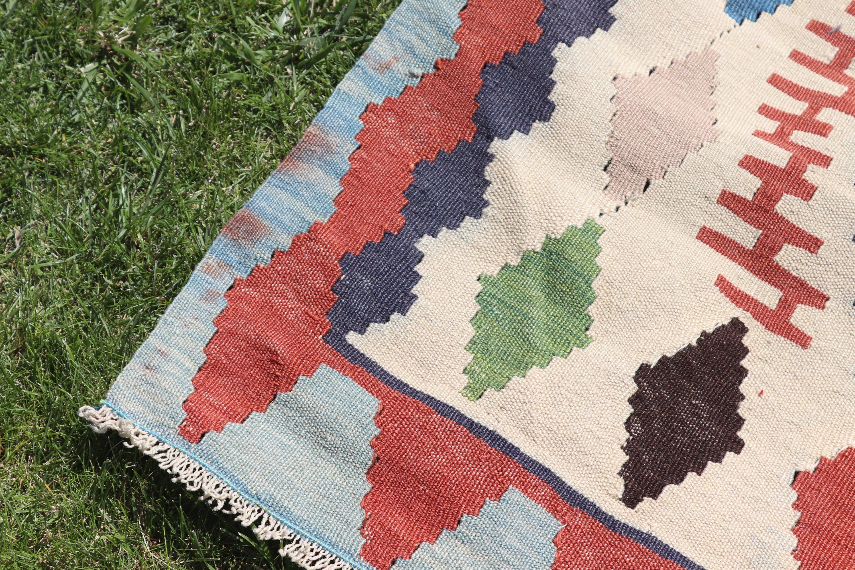 Kilim, Antique Rugs, Car Mat Rug, 2.9x3.4 ft Small Rugs, Vintage Rug, Neutral Rug, Brown Anatolian Rug, Turkish Rug, Small Boho Rug