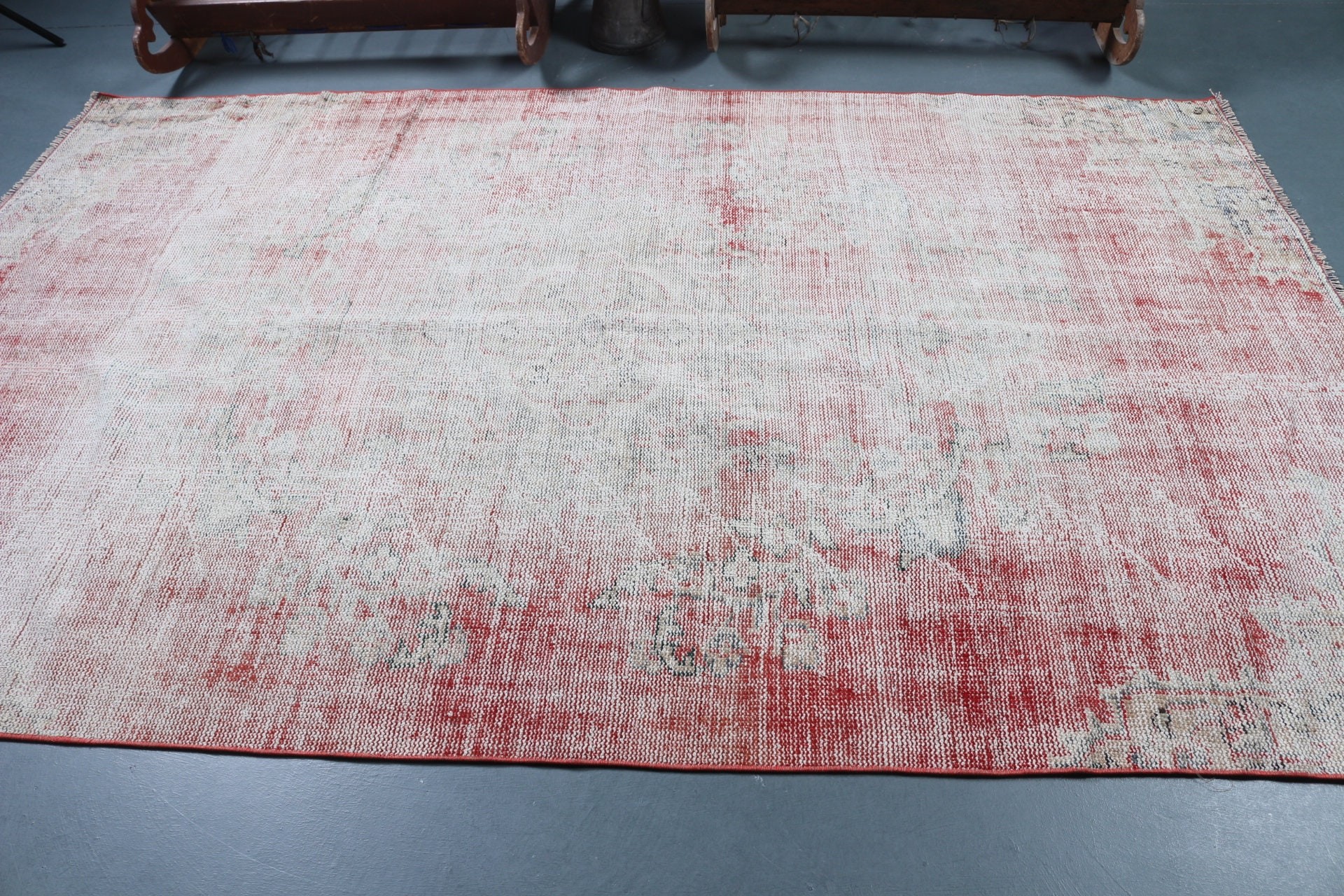 Turkish Rug, Dining Room Rugs, Oriental Rug, Pale Rug, Living Room Rugs, Red Oriental Rugs, Vintage Rugs, 5.6x9 ft Large Rugs