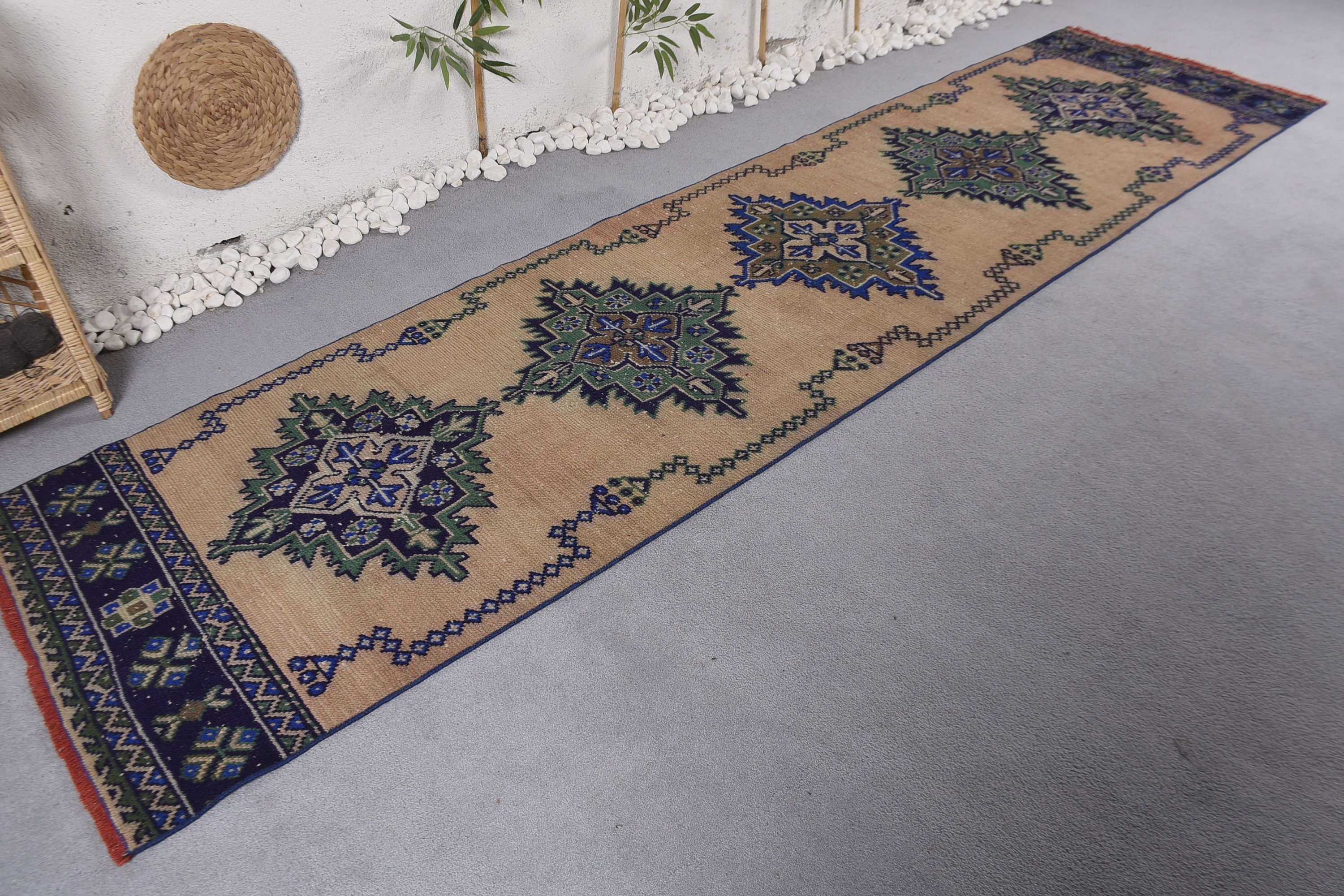 Modern Halı, Boho Halılar, Gri Anadolu Halısı, Türk Halısı, 3x11.5 ft Runner Halısı, Vintage Halı, Havalı Halı, Vintage Runner Halıları, Koridor Halısı